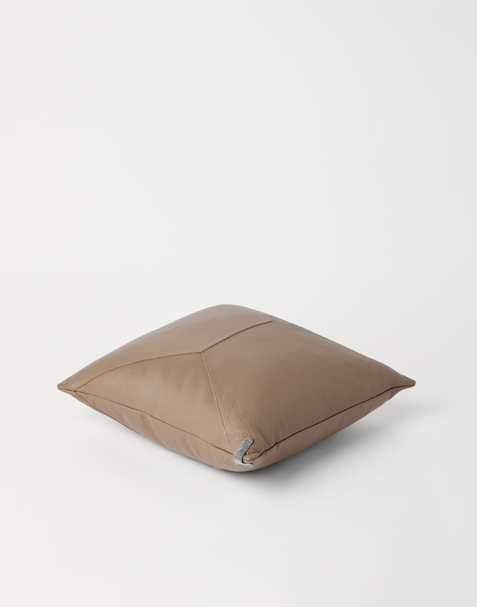 Leather cushion with monili Brown Lifestyle - Brunello Cucinelli