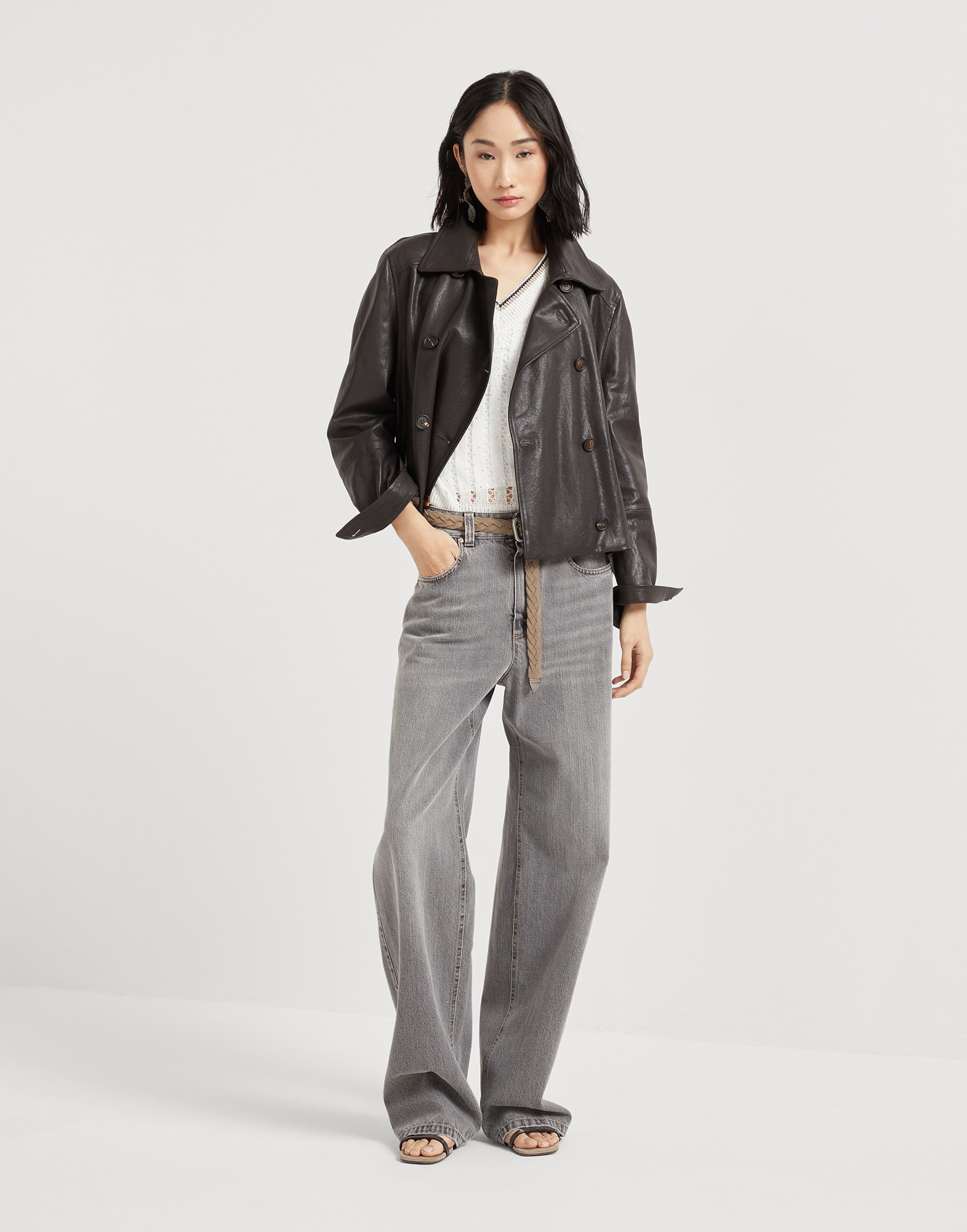 Contemporary Loose trousers for Woman in Denim | Brunello Contemporary Loose trousers for Woman in Denim | Brunello