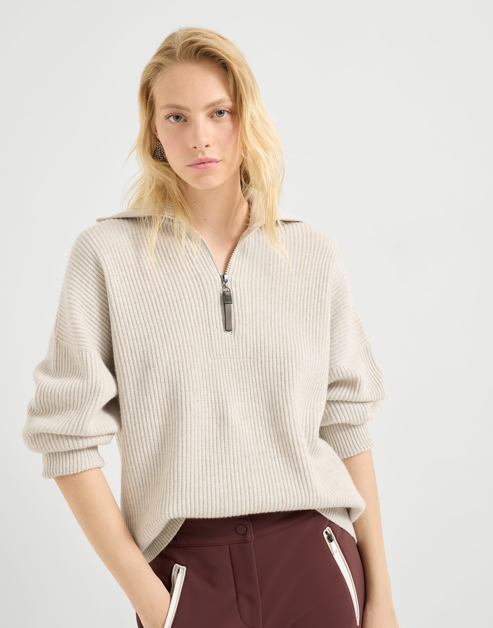 Zip Neck Sweater - Editorial view - View Full Screen