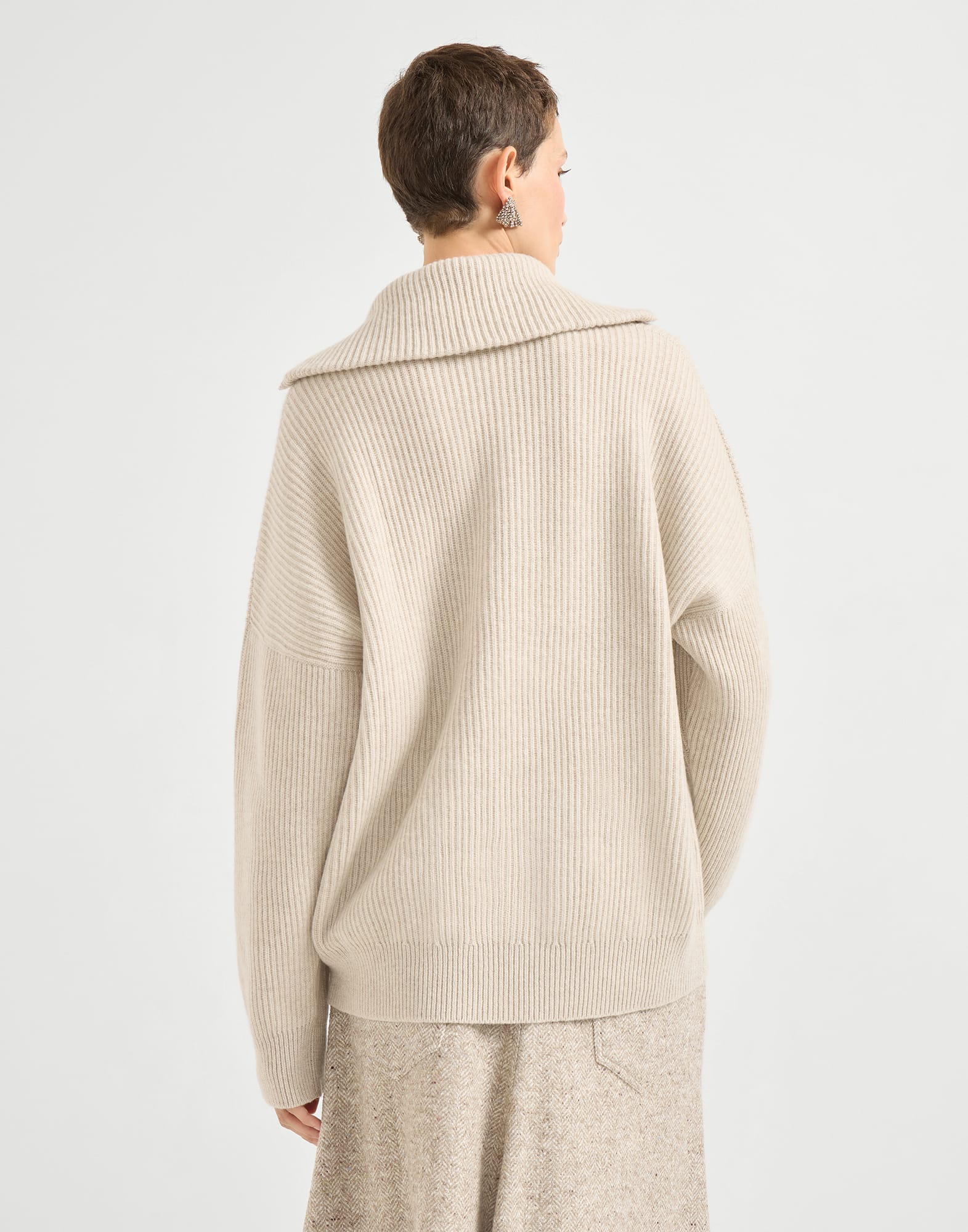 Zip Neck Sweater - Back view - View Full Screen