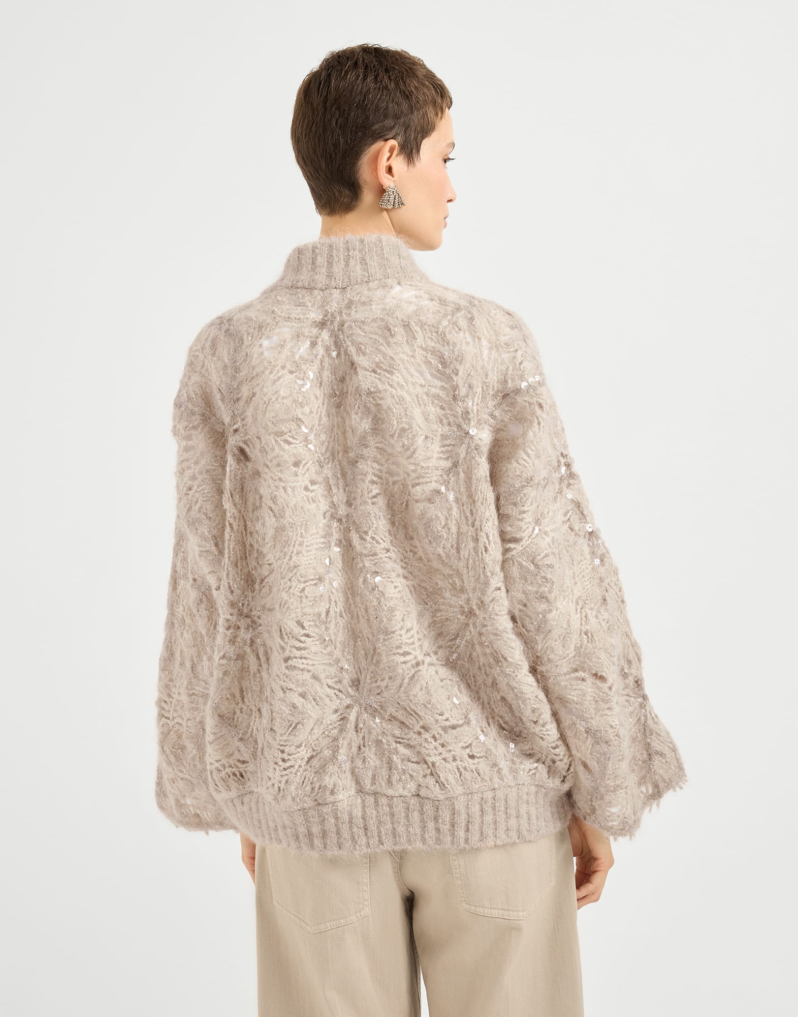 Button-front Cardigan - Back view - View Full Screen