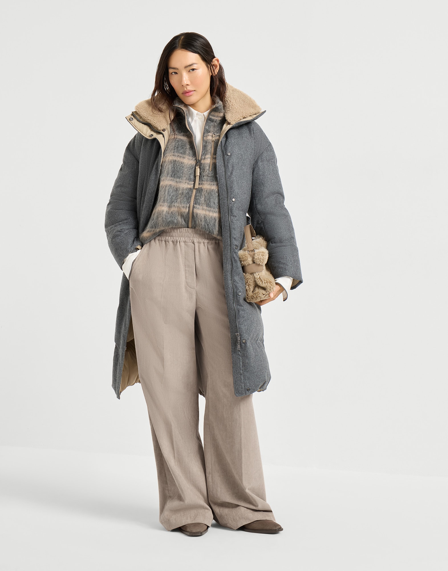 Piumino Maniche Lunghe - Vista look completo - Visualizza a schermo intero