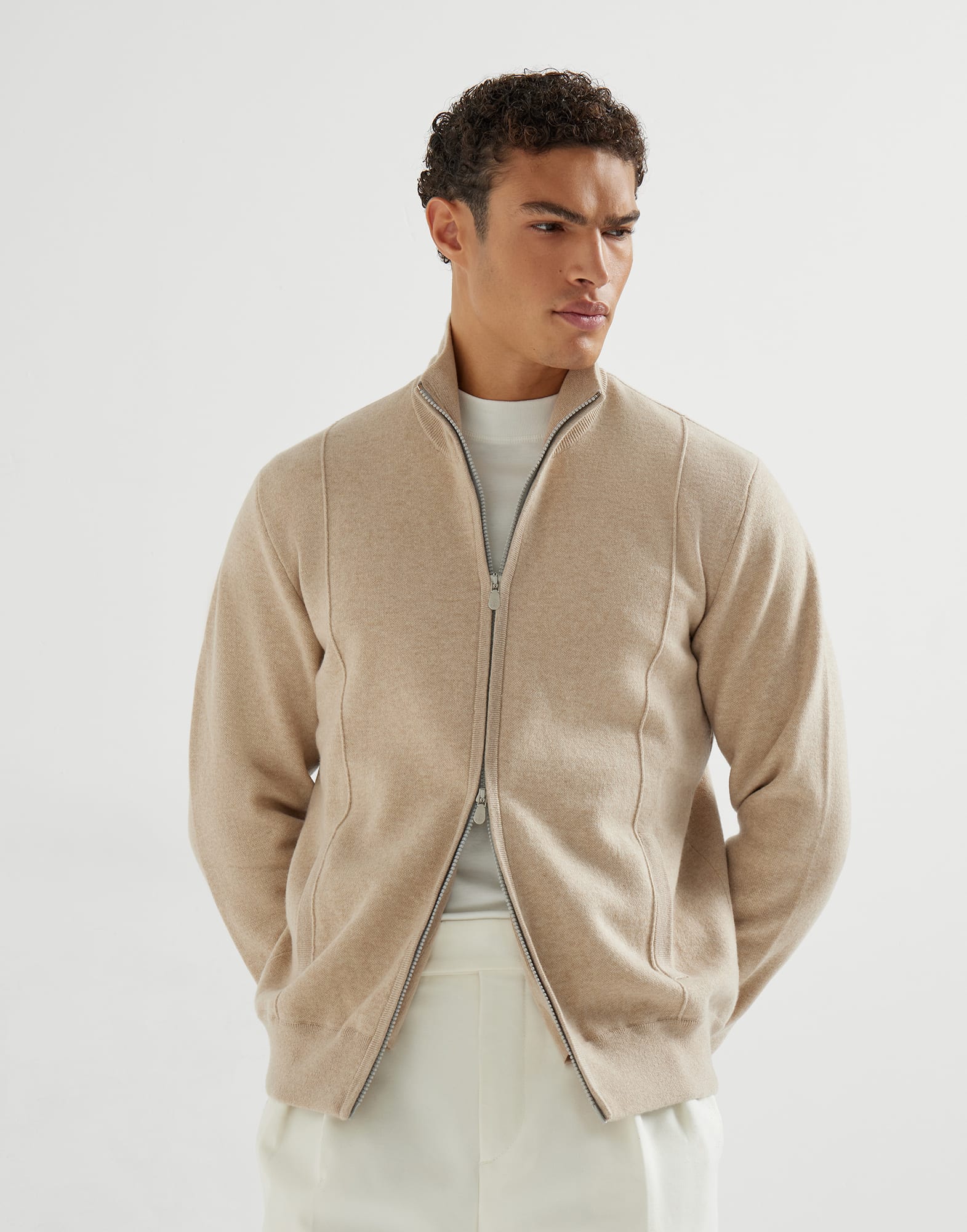 Zip-front Cardigan - Front view - View Full Screen