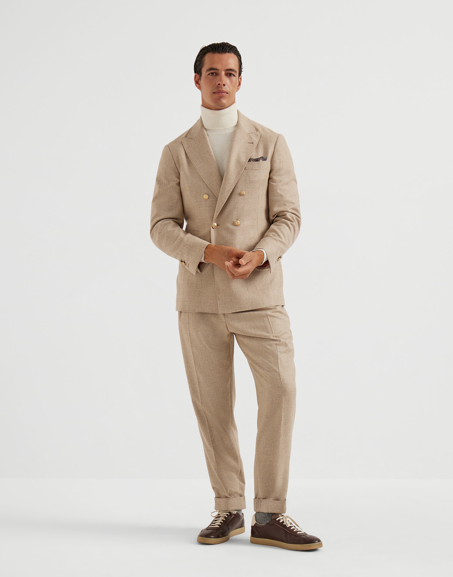 Houndstooth suit Blue Man - Brunello Cucinelli