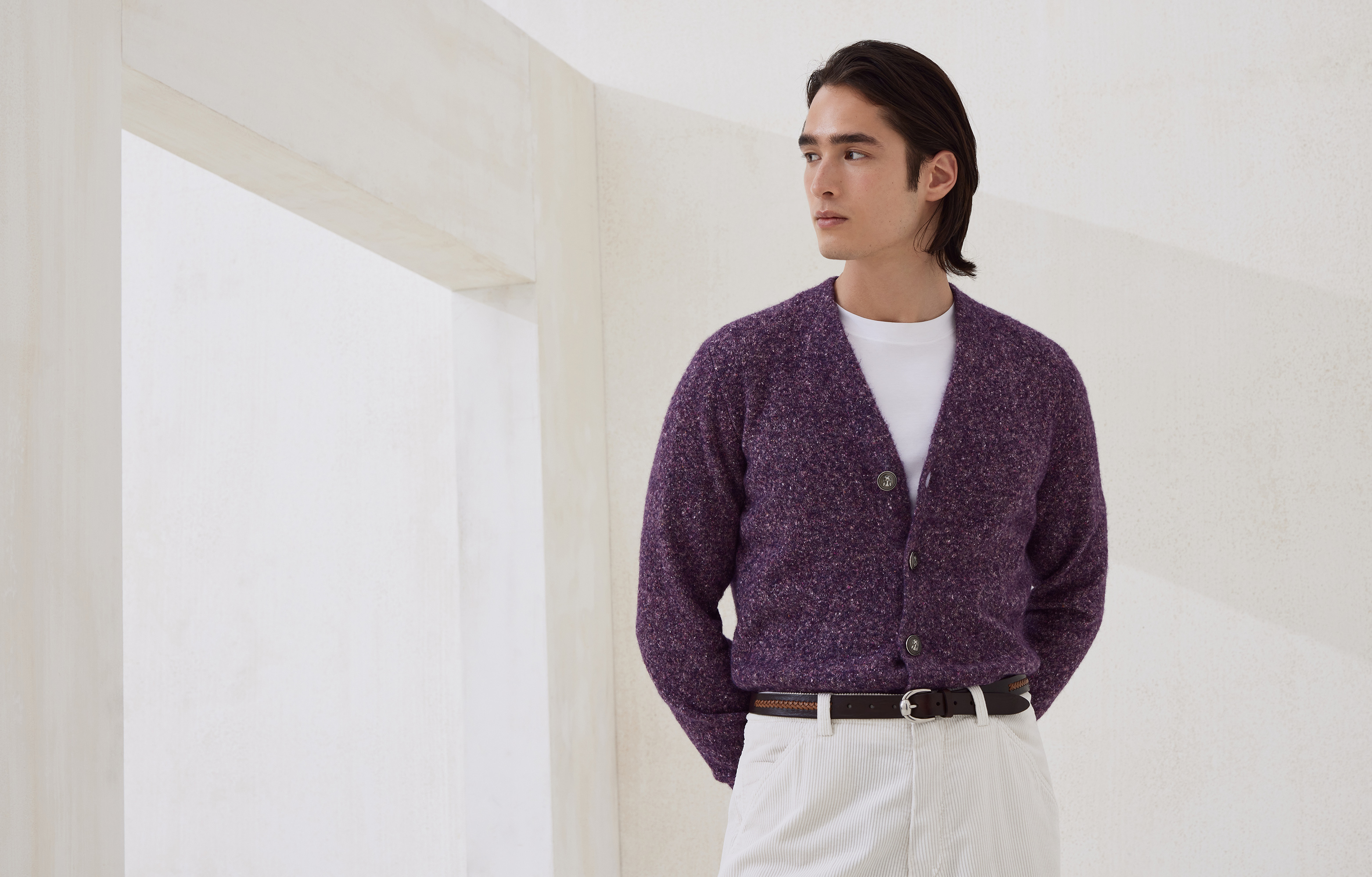 Button-front Cardigan - Horizontal view - View Full Screen