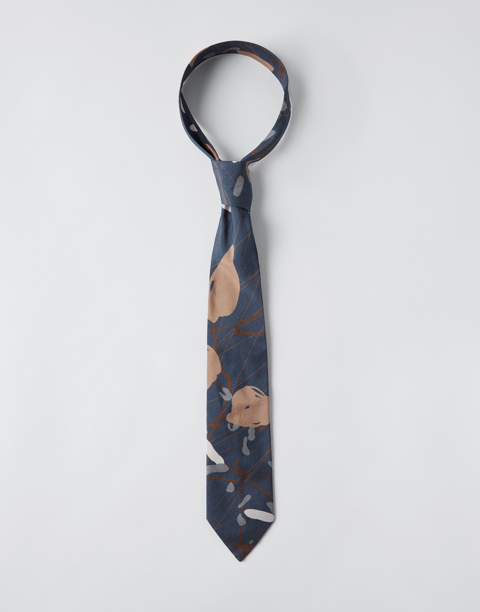 Silk tie with pattern Blue Woman - Brunello Cucinelli