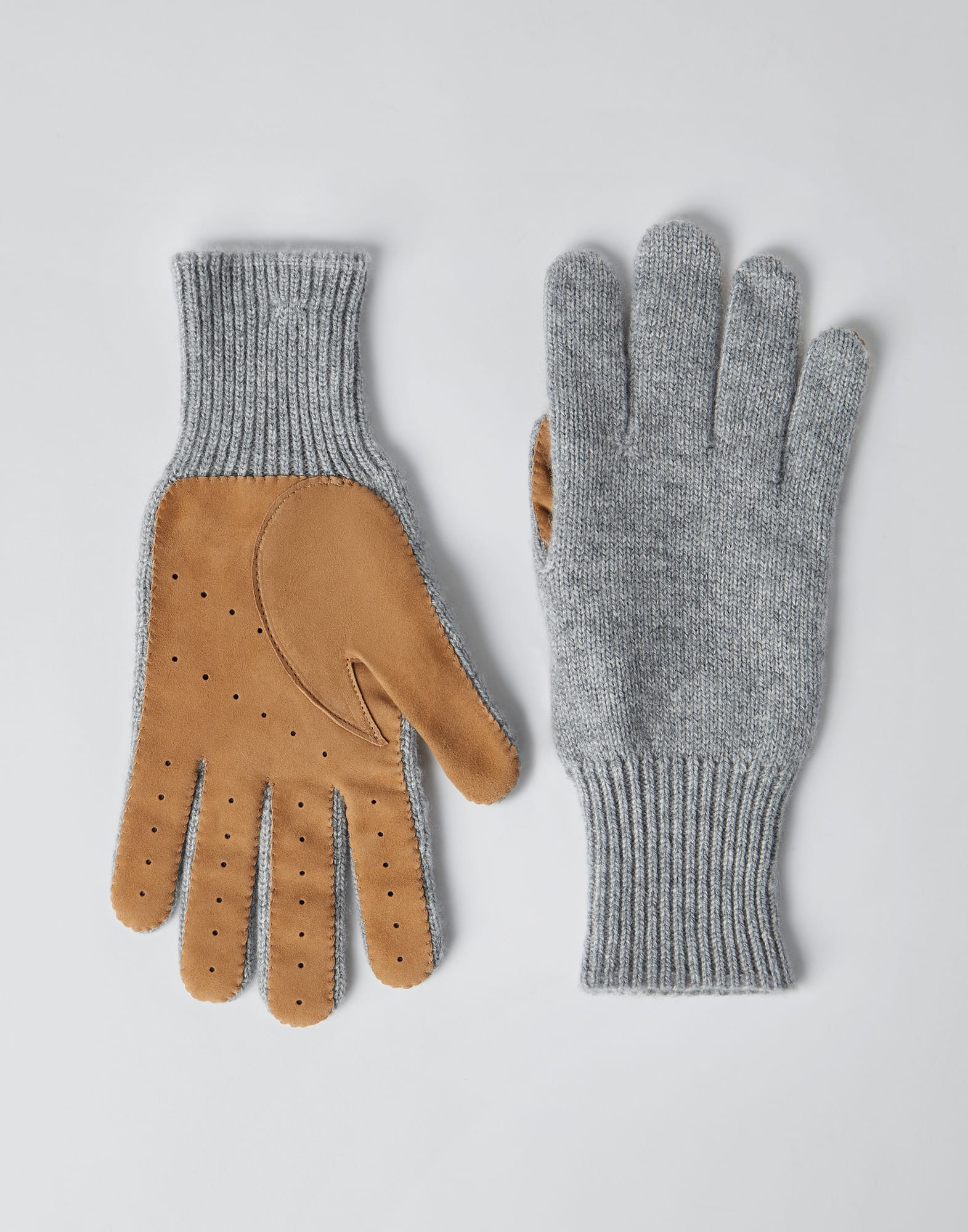 Cashmere gloves Light Grey Man - Brunello Cucinelli