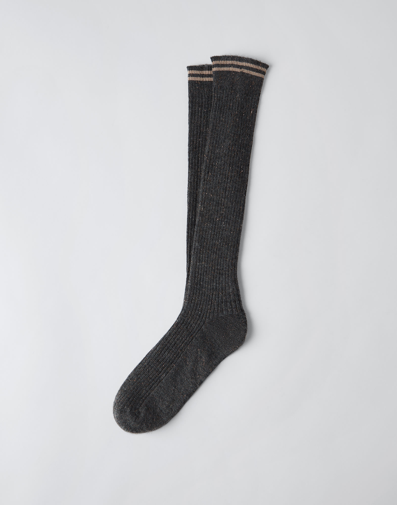 Socken aus Kaschmirstrick Braunkohle Damen - Brunello Cucinelli