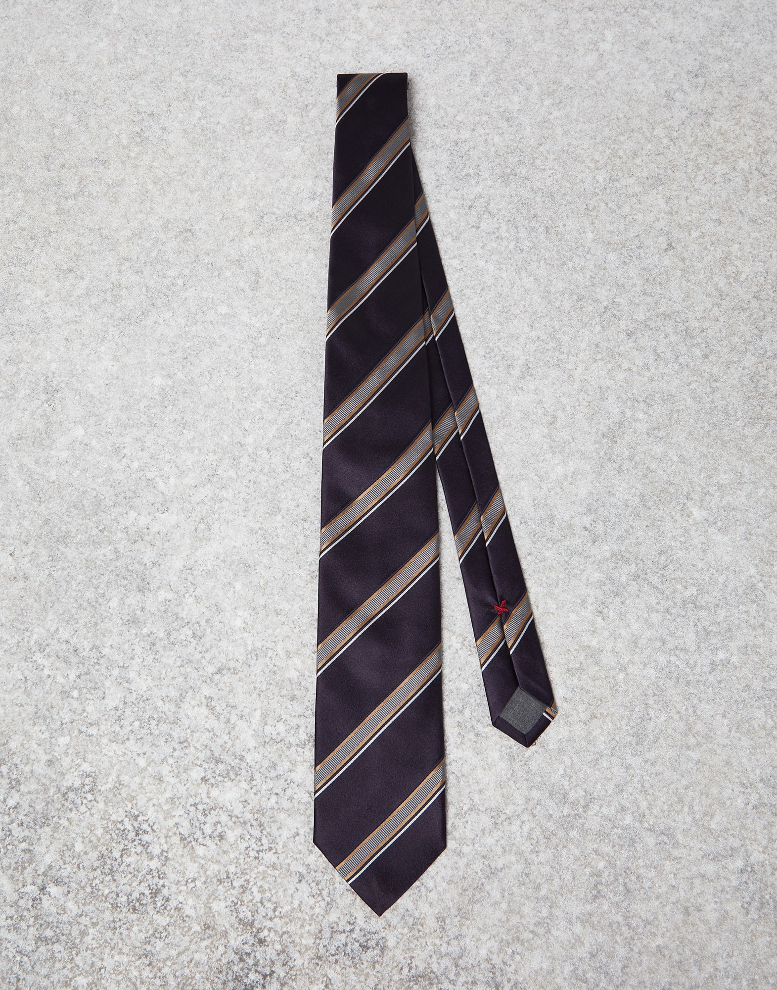 Silk textured stripe tie Purple Man - Brunello Cucinelli