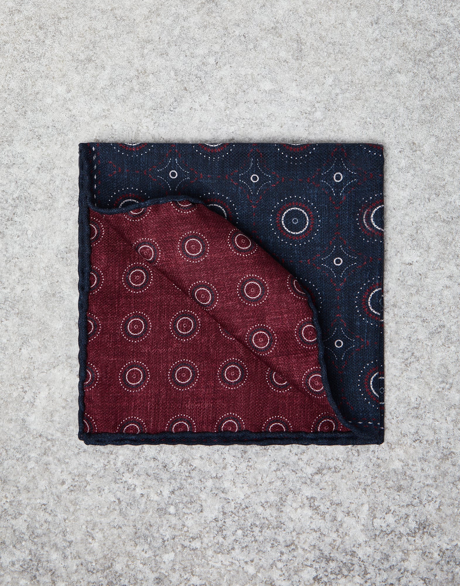 Двусторонний платок-паше из шелка Синий Мужчина - Brunello Cucinelli