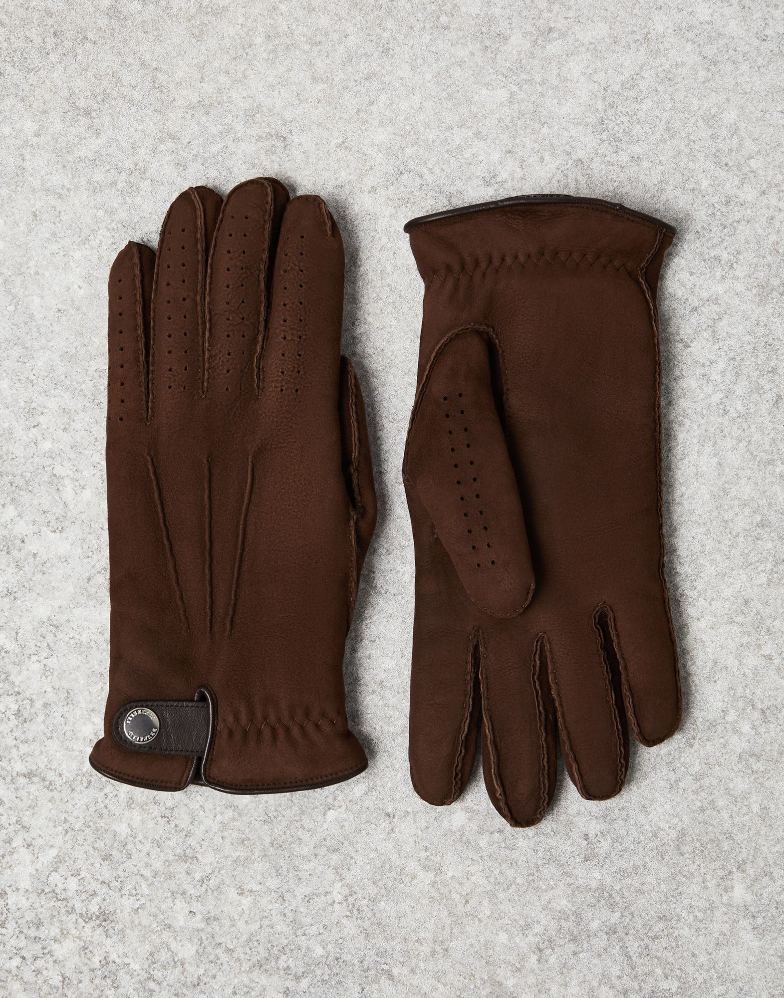 Shearling gloves Pine Cone Brown Man - Brunello Cucinelli
