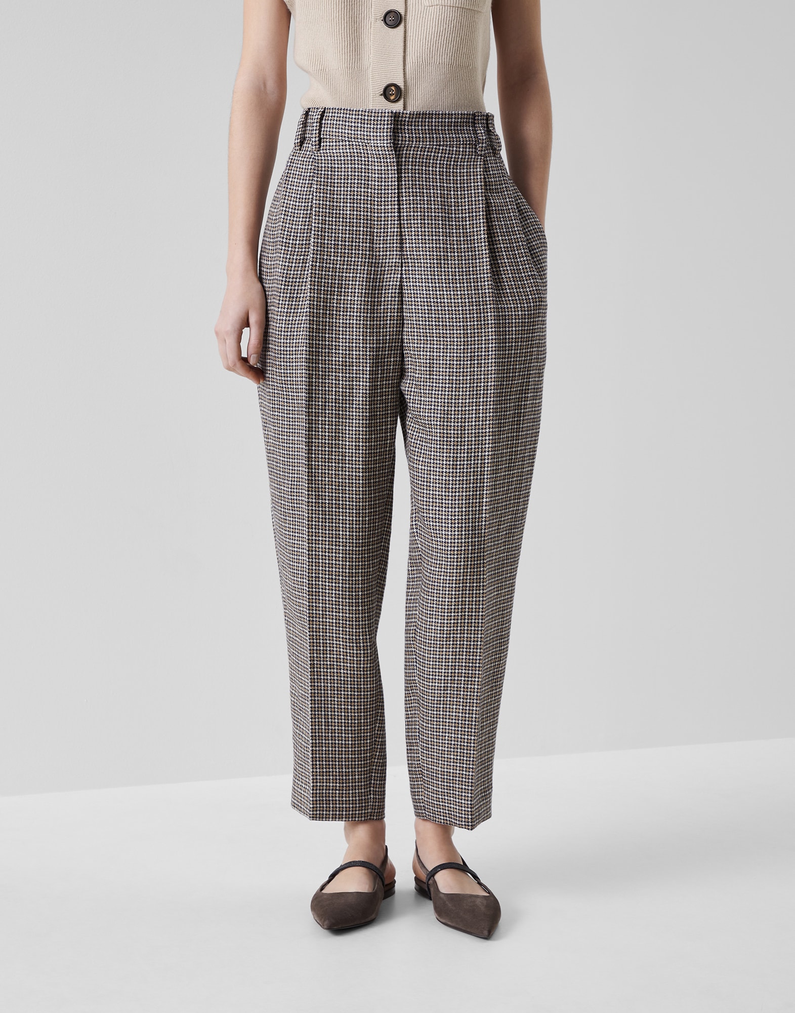 Houndstooth trousers (232MD547P8292C82508) for Woman