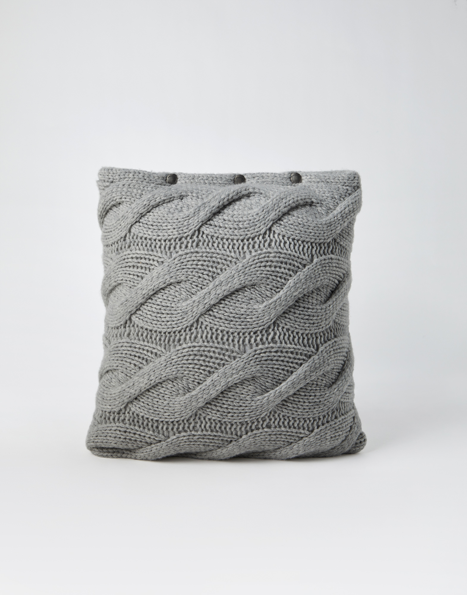 Cushion with knit cover Medium Grey Lifestyle - Brunello Cucinelli