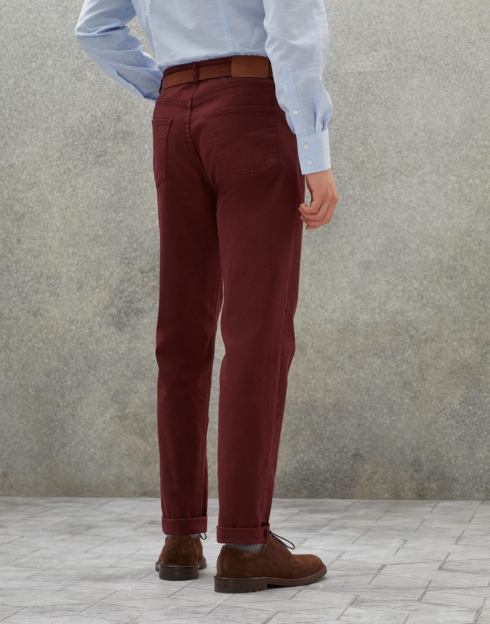 Gap - Brown Textured Bootcut Pants Cotton Spandex Elastane