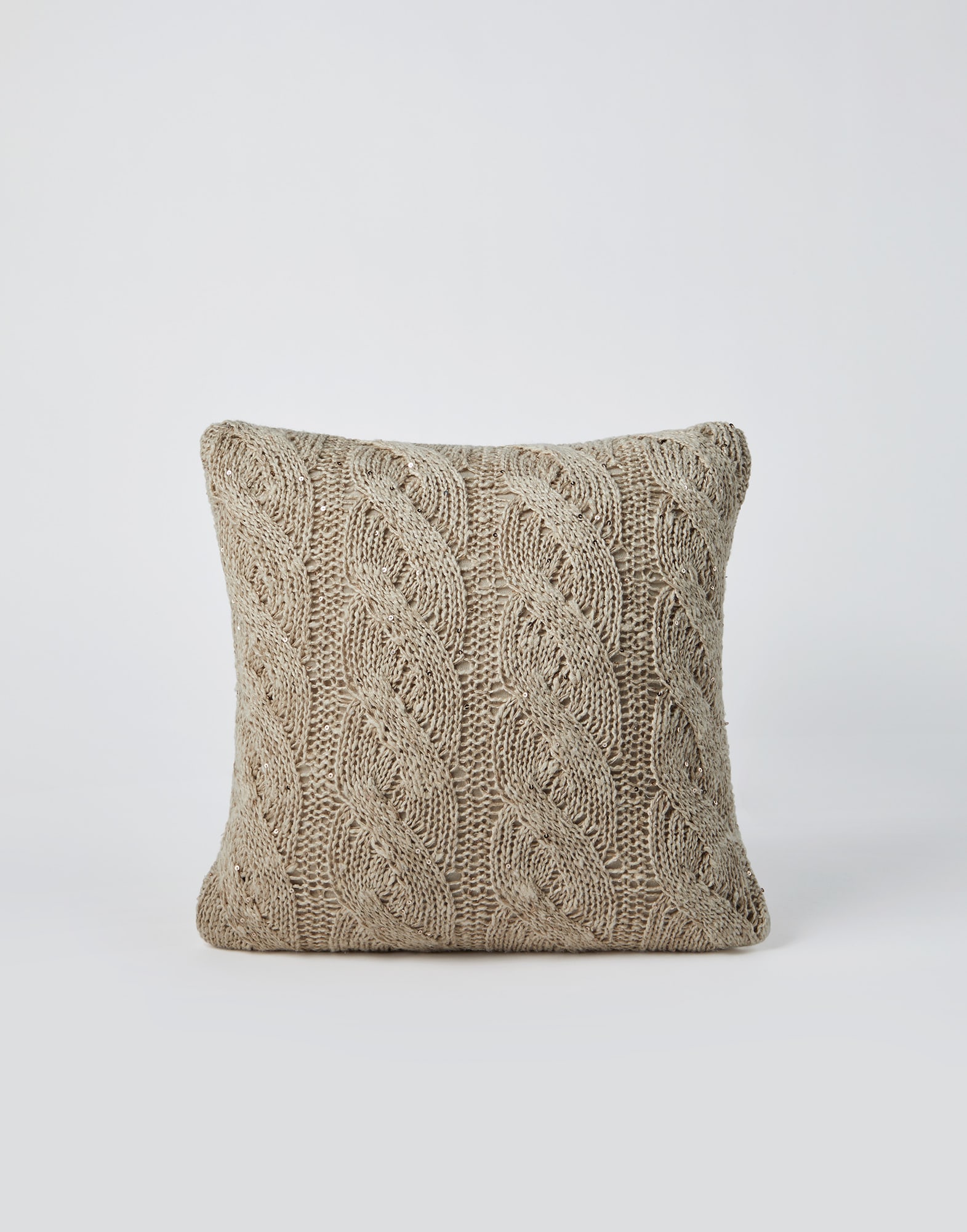 Knit cushion Beige Lifestyle - Brunello Cucinelli