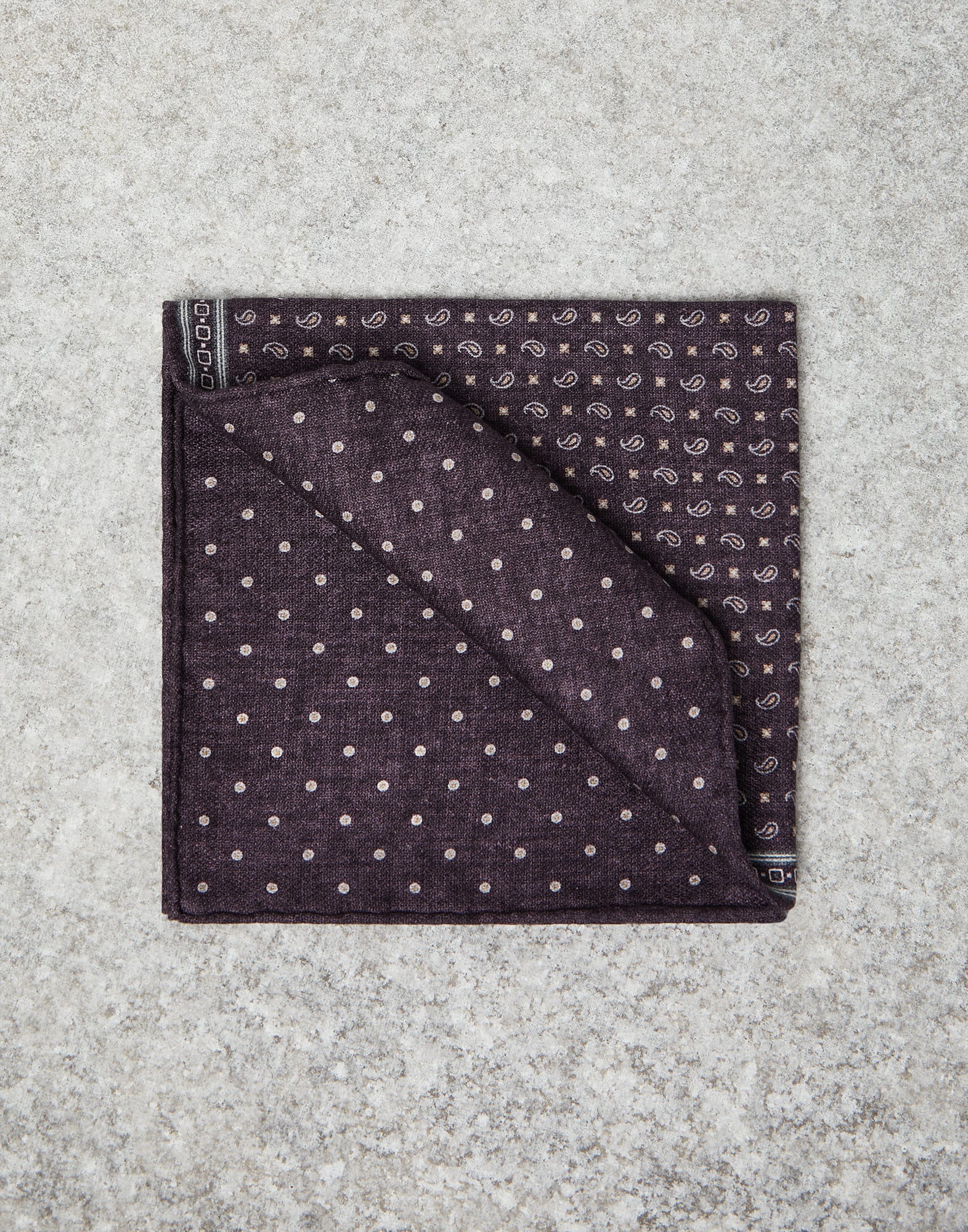 Pañuelo de bolsillo reversible de seda Violeta Hombre - Brunello Cucinelli