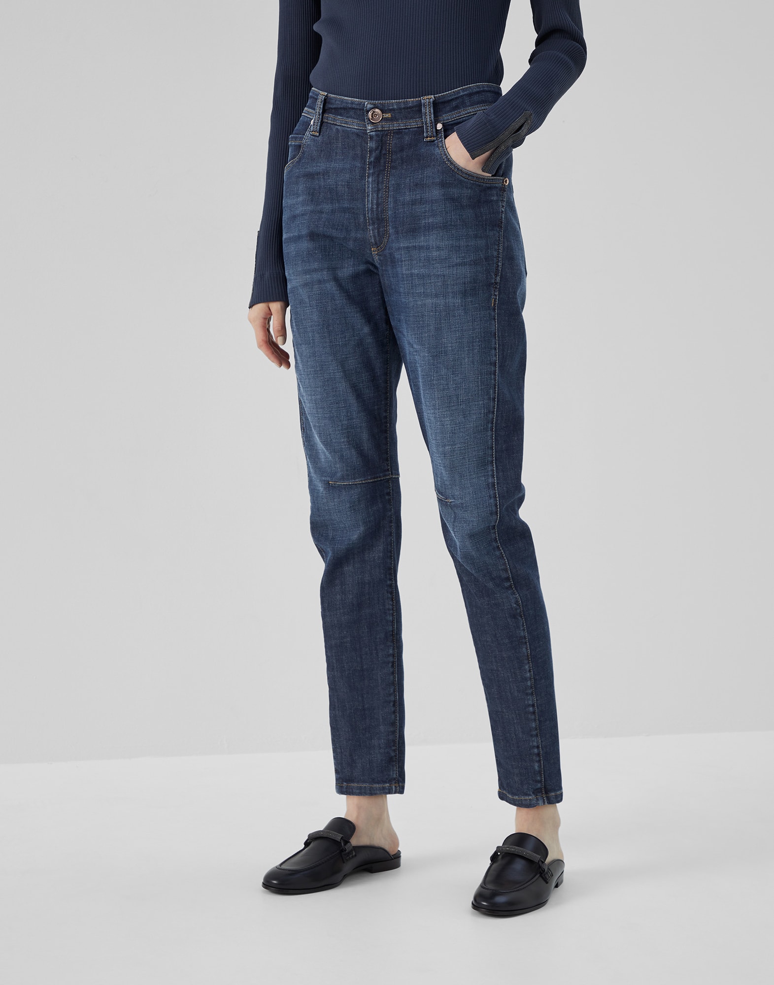 Slim Tapered trousers Blue Woman -
                        Brunello Cucinelli
                    