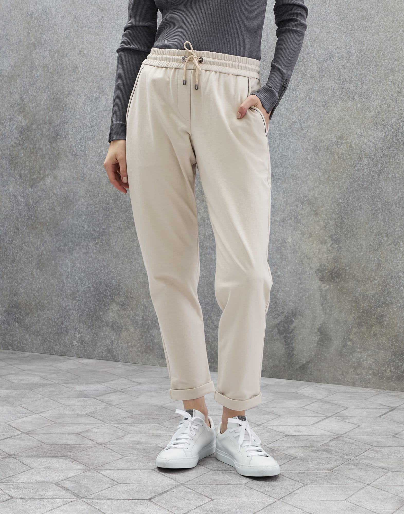 Trousers Brunello Cucinelli Woman Colour White