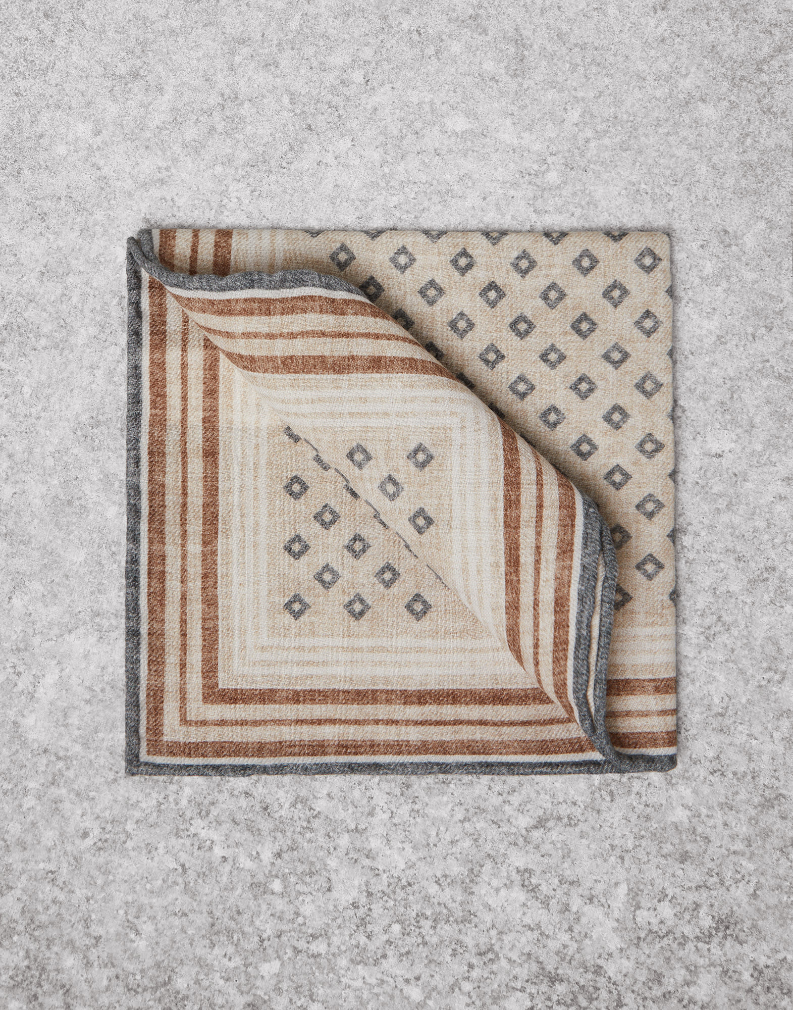 Pocket square with pattern Grey Man - Brunello Cucinelli