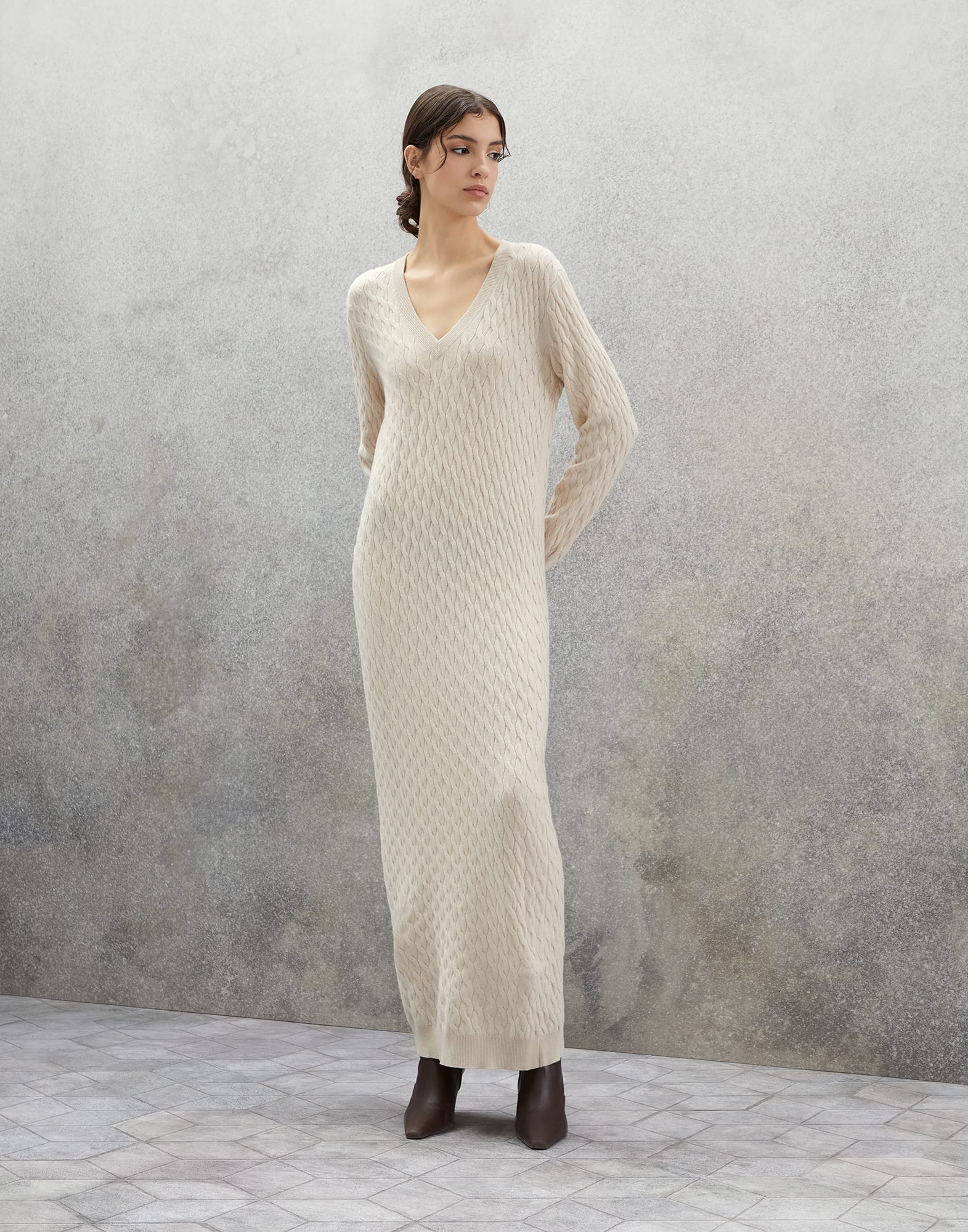 Knit dress Beige Woman - Brunello Cucinelli