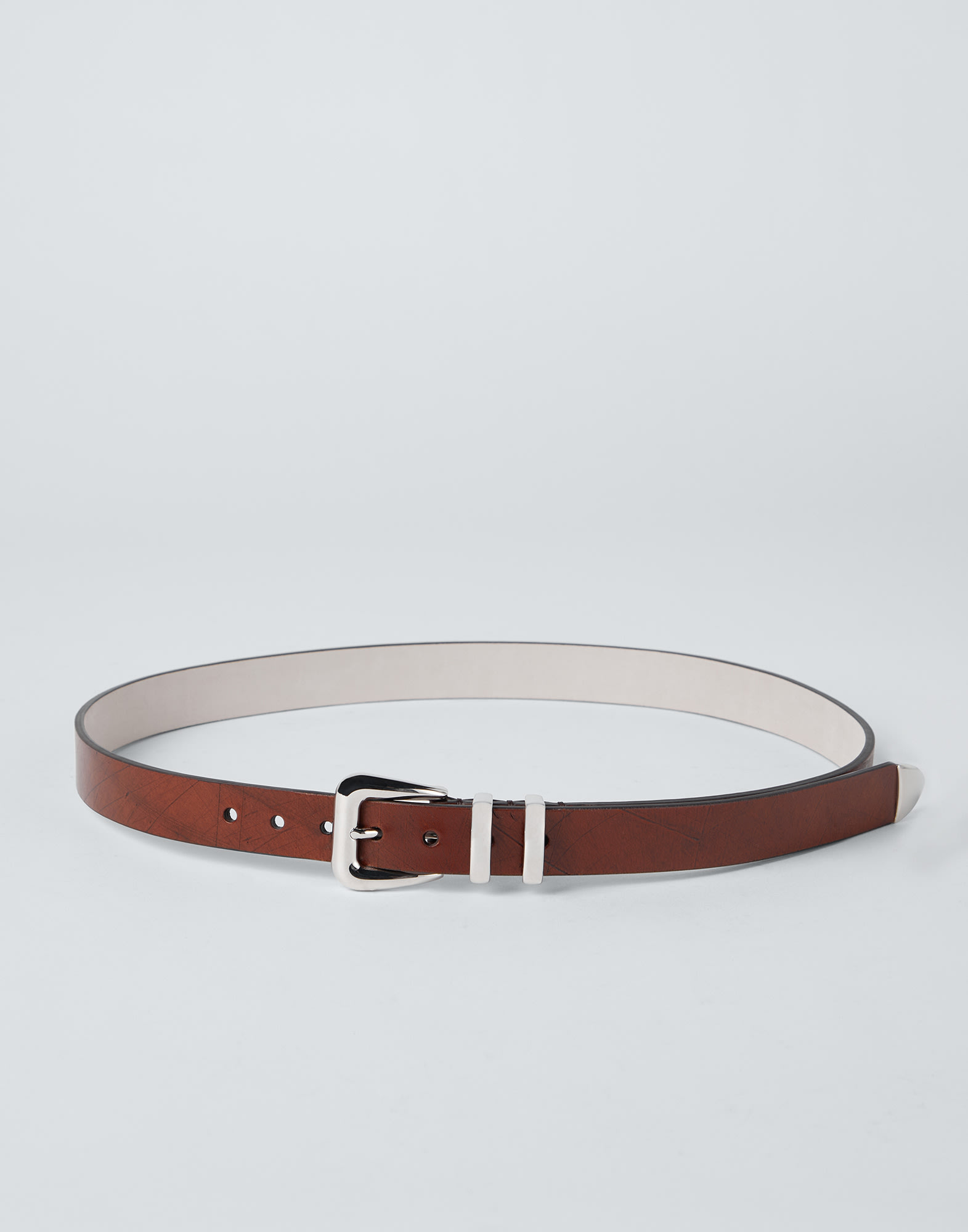 Belt with tip Brown Man - Brunello Cucinelli