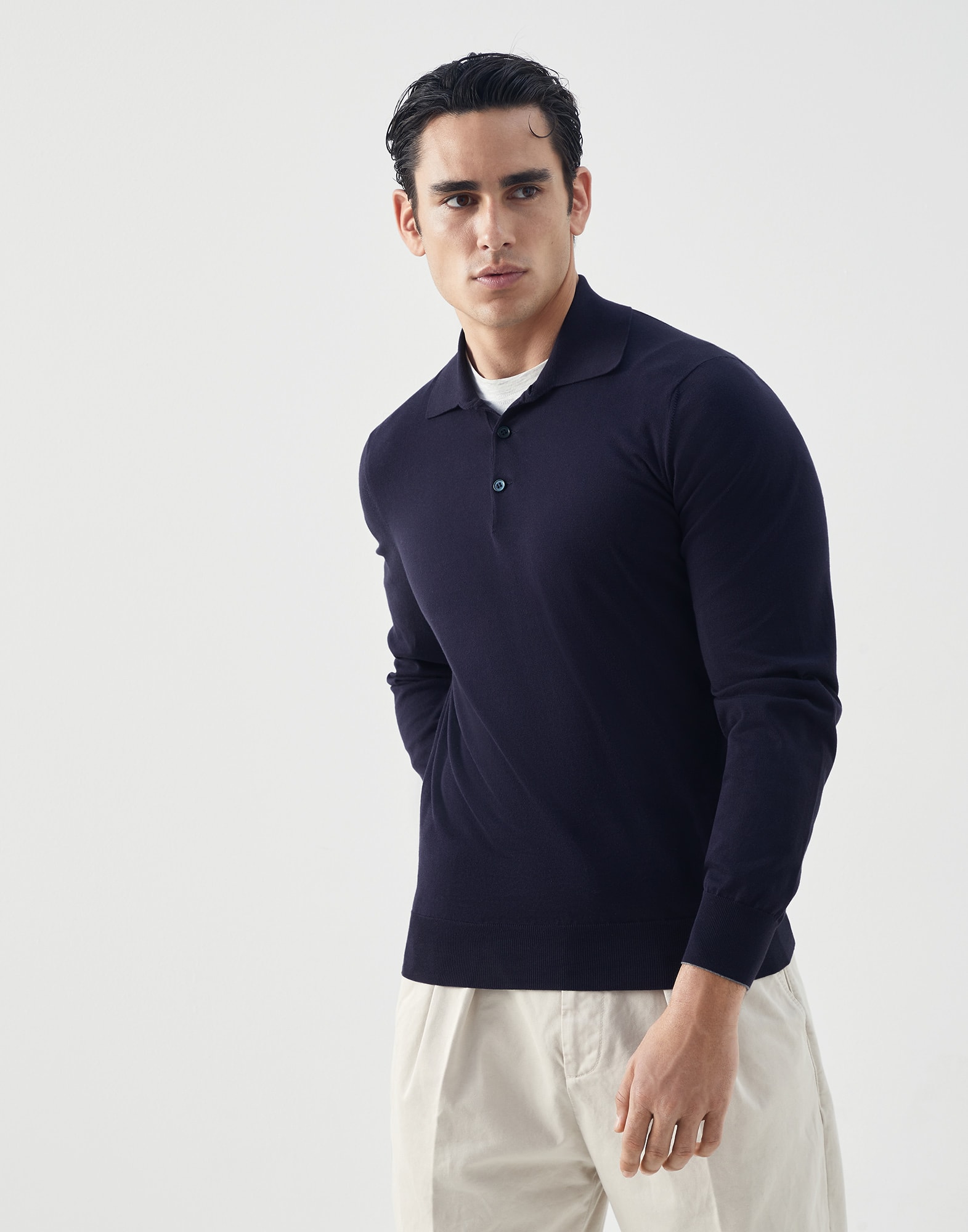 Pullover im Poloshirt-Stil