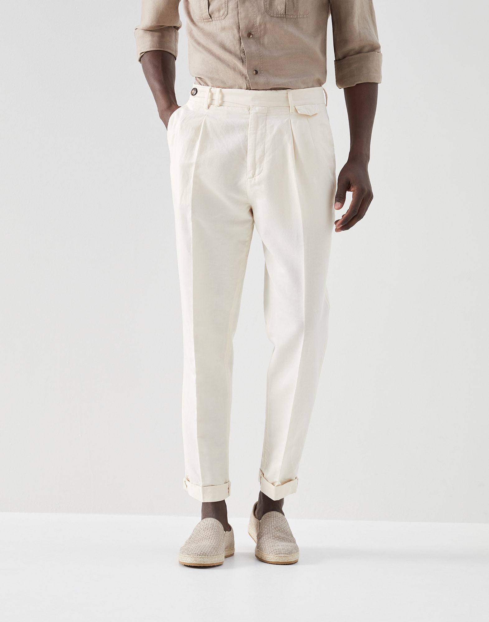 Off White Pure Linen Trousers For Men  Linen Trail