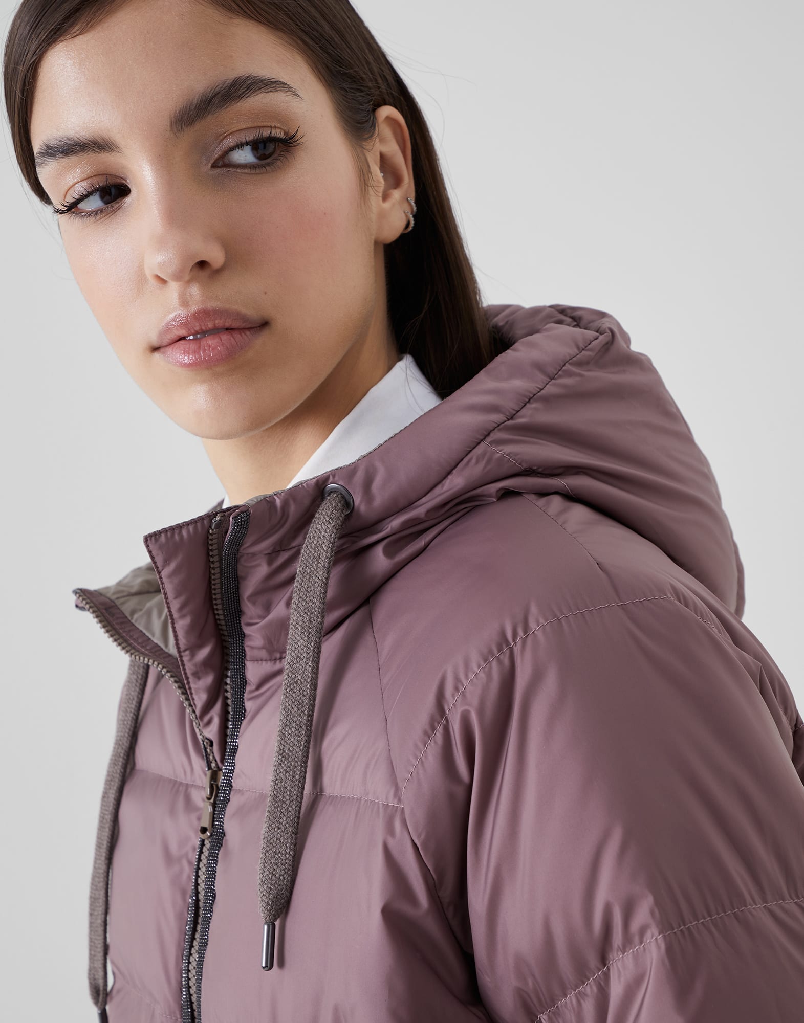 Nylon down jacket (232MH5042830) for Woman | Brunello Cucinelli