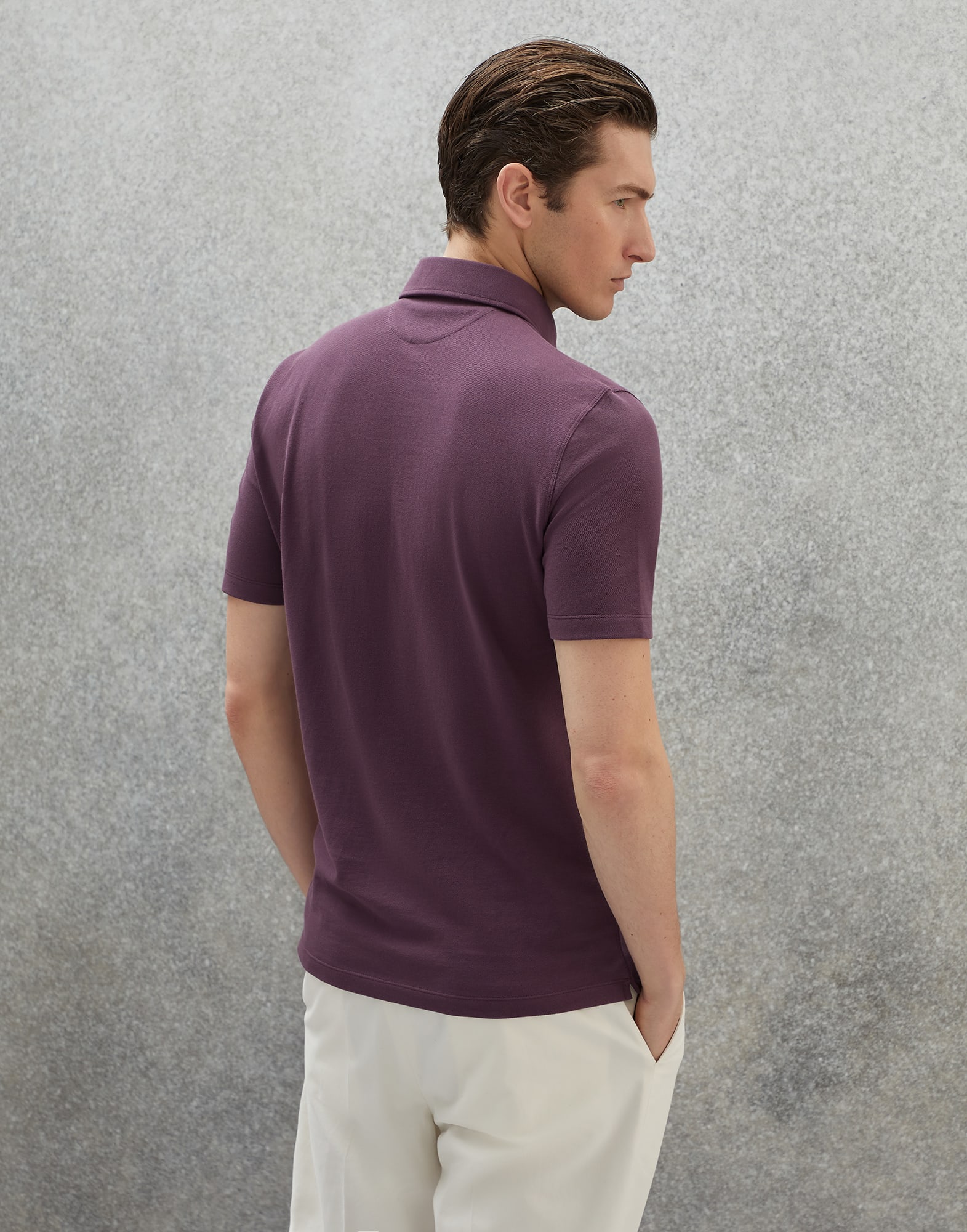 Brunello Cucinelli 232M0T618760P («Across the Meridian» / «Cotton jersey  slim fit polo shirt with print» / «Off-White (CTL39)») 