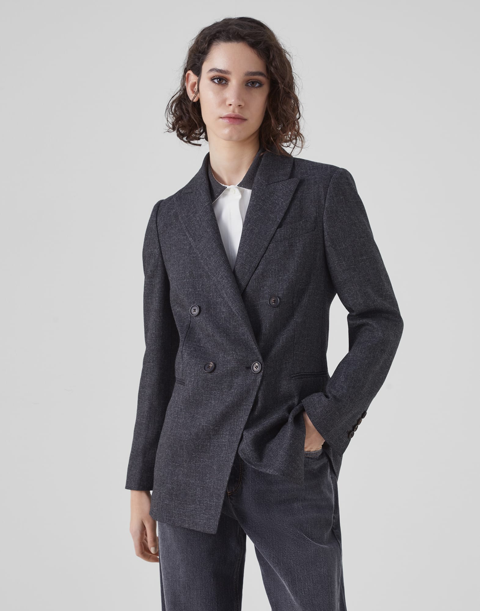 Oversized fluid crepe blazer, Icône, Women's Blazers