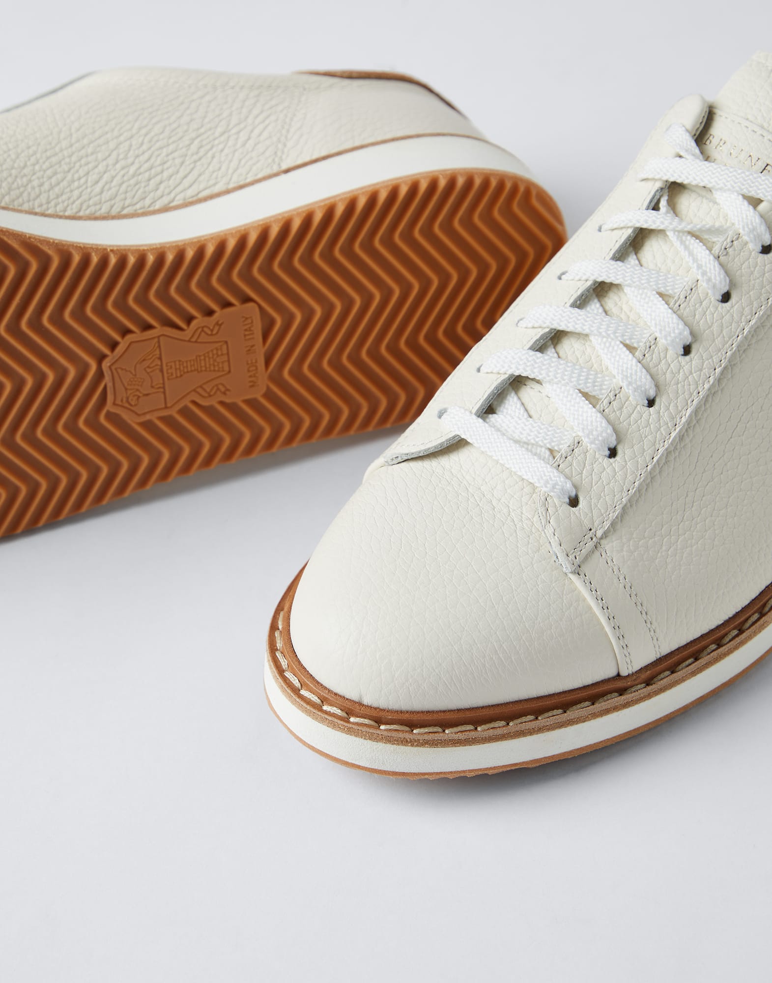 Calfskin sneakers Panama Man - Brunello Cucinelli
