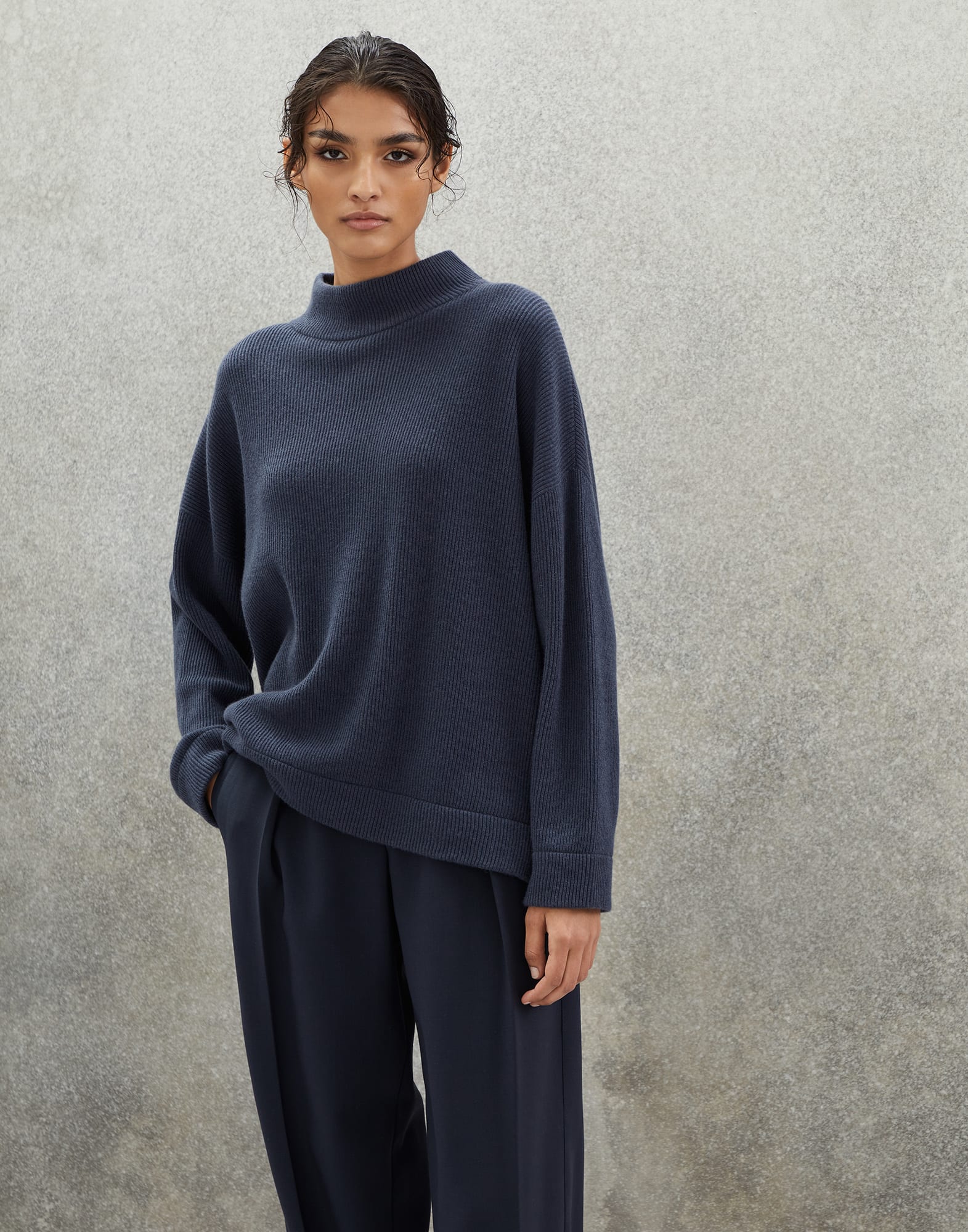 A Mock-Neck Sweater is a Turtleneck Without the Commitment