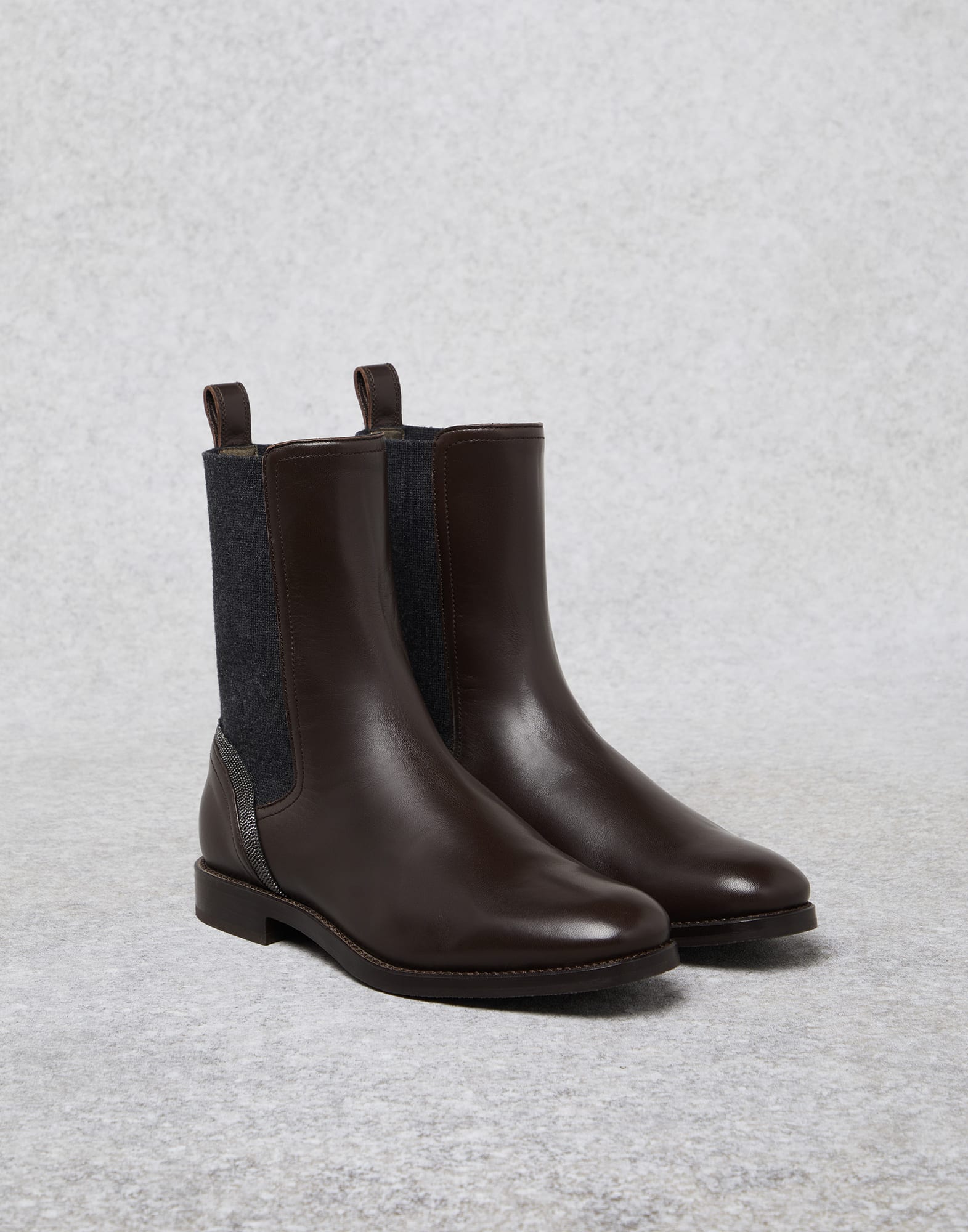 Leather Chelsea boots Rust Brown Woman - Brunello Cucinelli