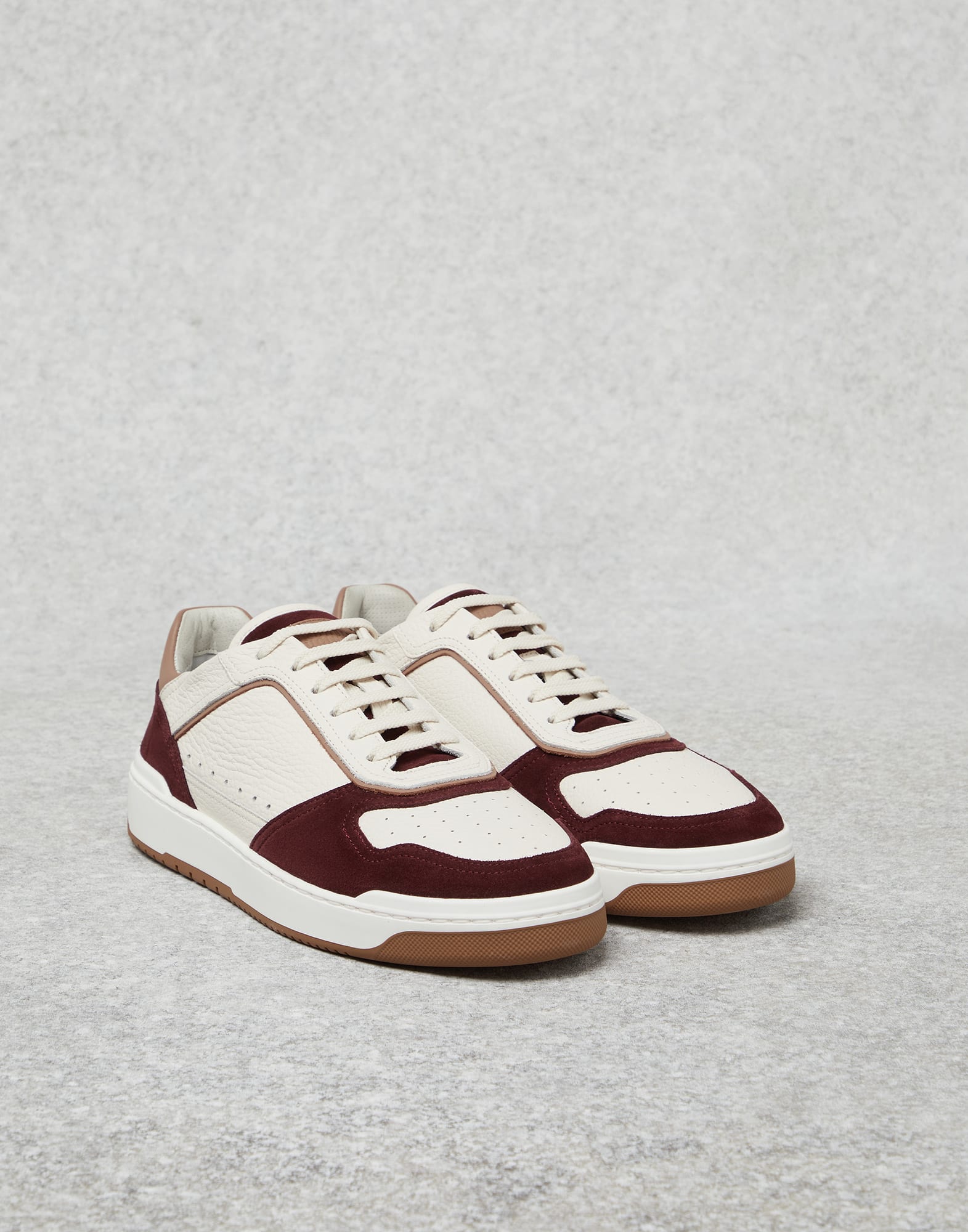Calfskin and suede sneakers