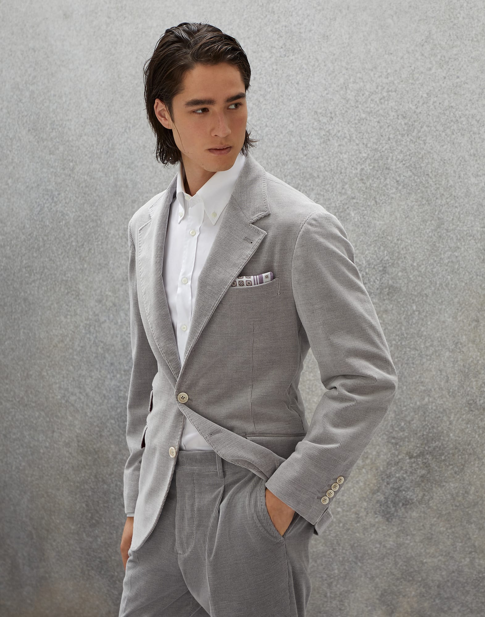 Deconstructed Cavallo blazer Grey Man - Brunello Cucinelli