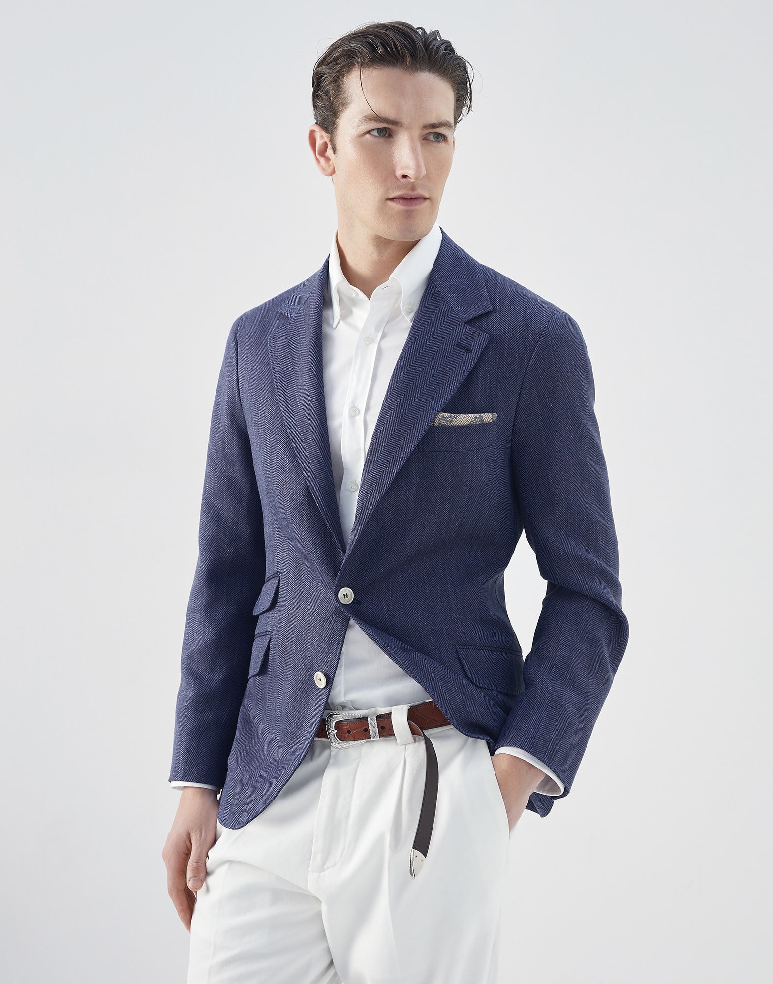 Deconstructed Cavallo blazer Denim Man - Brunello Cucinelli