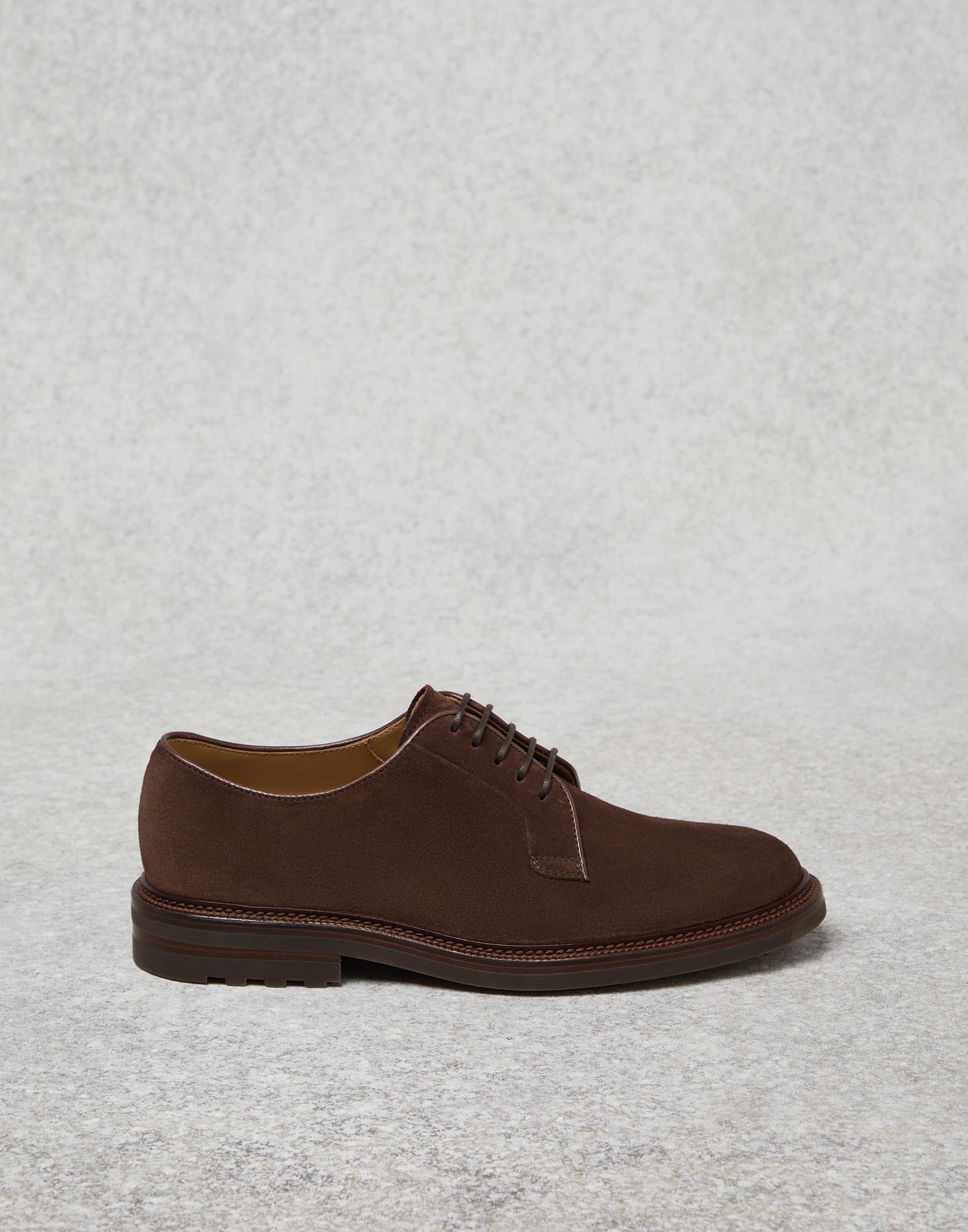 Suede Derby Shoes in Beige - Brunello Cucinelli