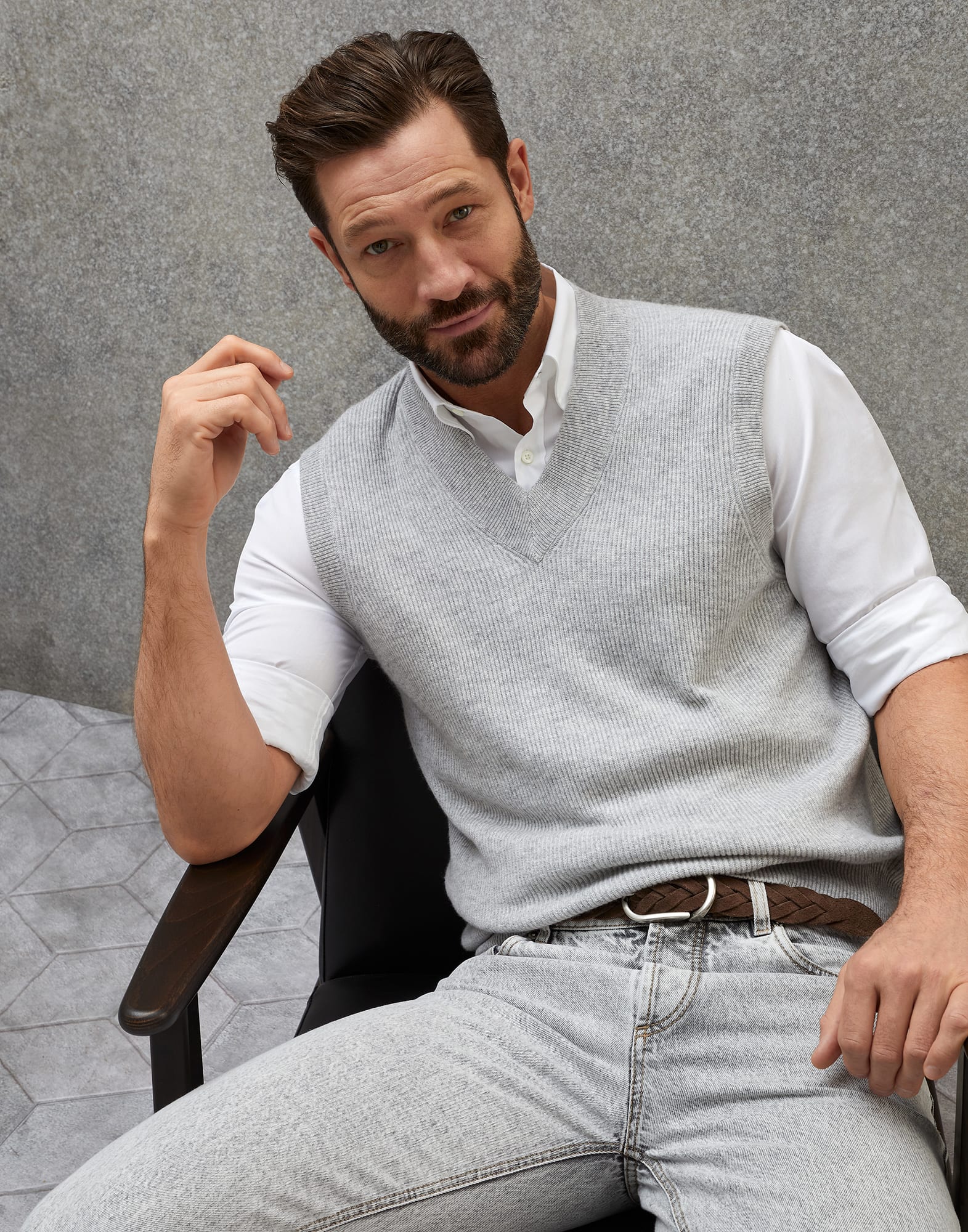 Cashmere knit vest Grey Man - Brunello Cucinelli