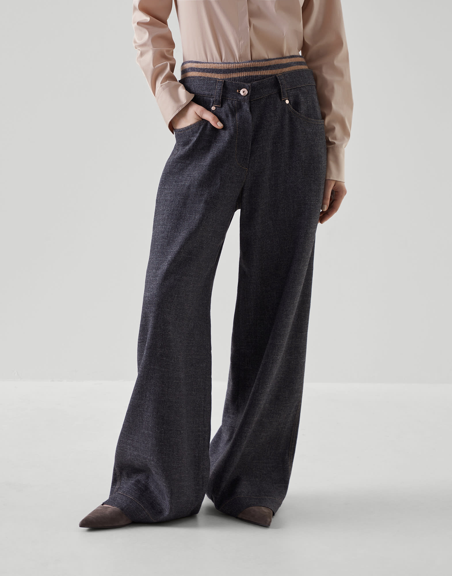 Brunello Cucinelli Outlet: trousers for women - Ivory