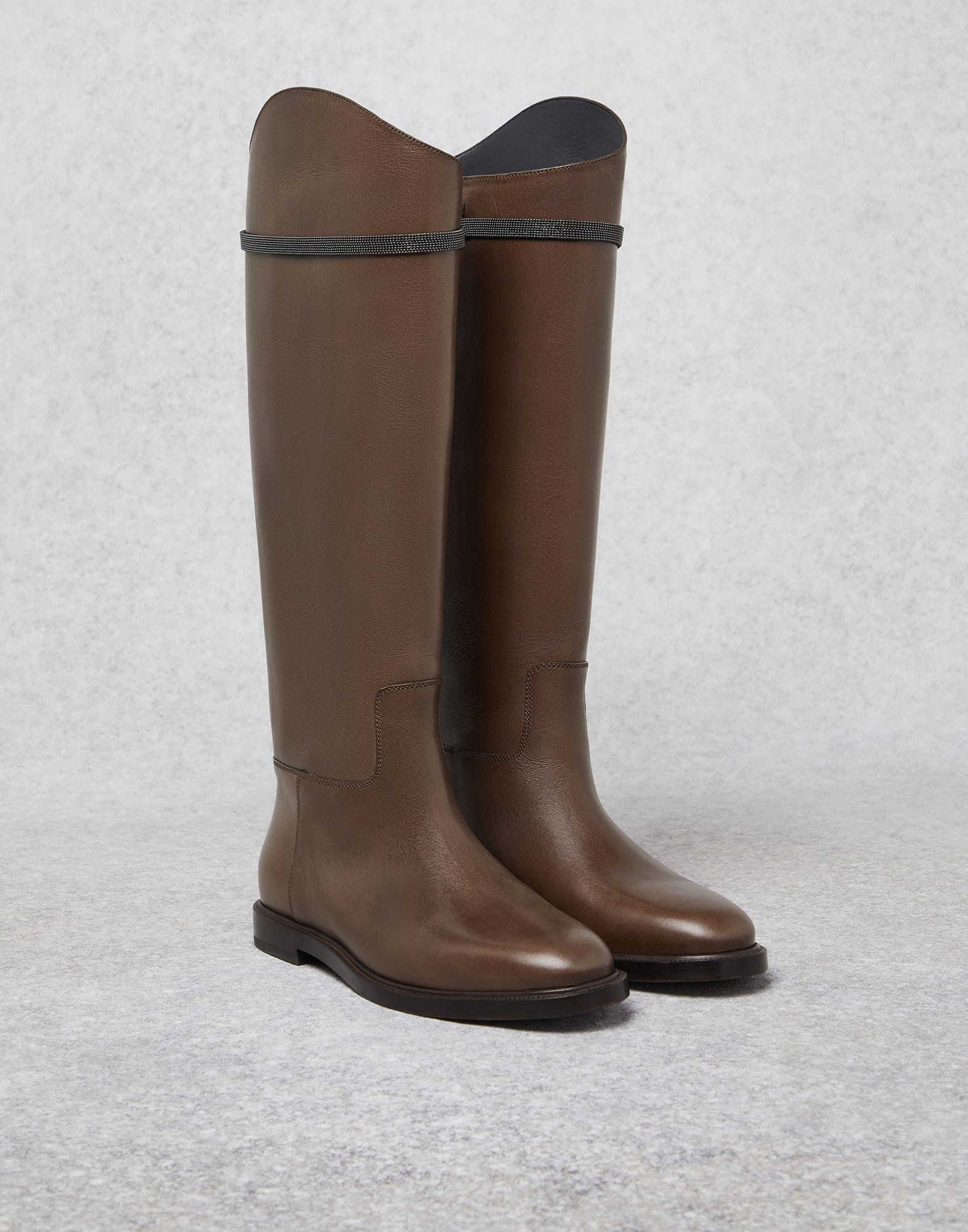 Calfskin boots Pine Cone Brown Woman - Brunello Cucinelli