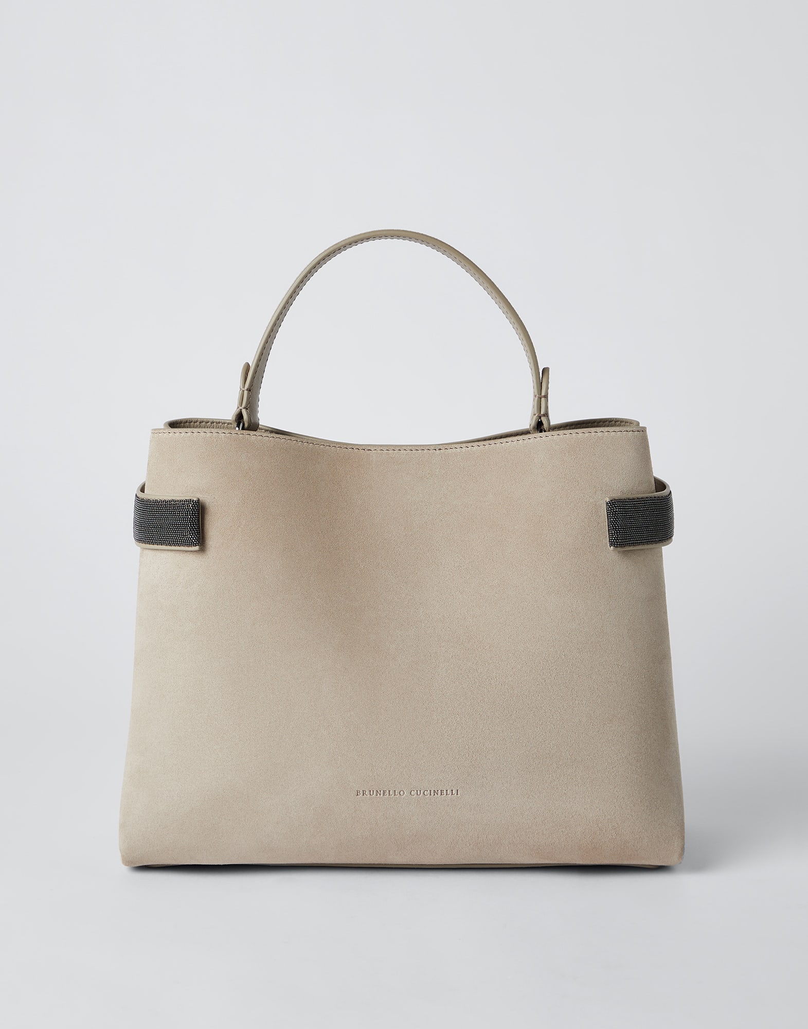 Brunello Cucinelli Large Monili Suede Top-Handle Bag