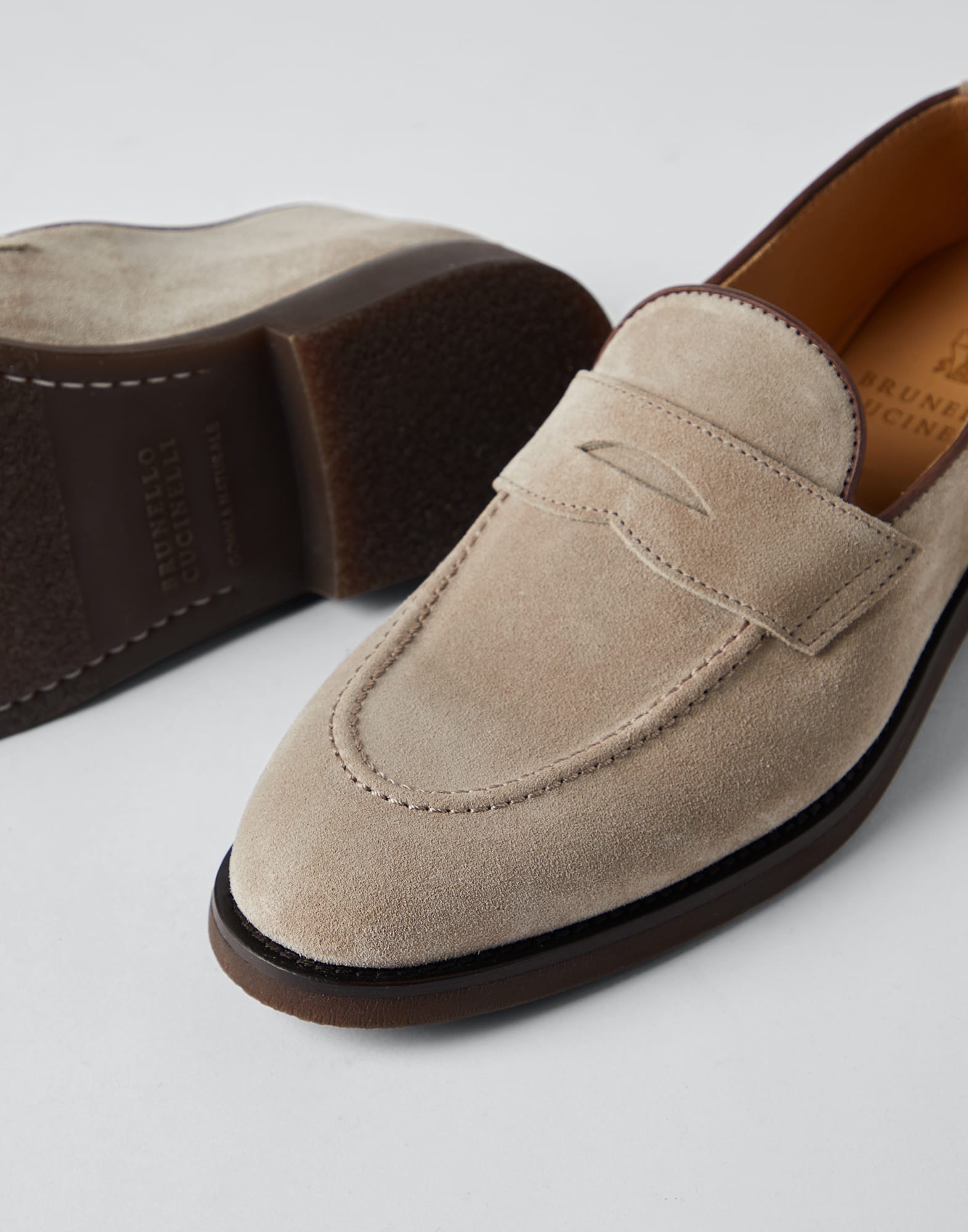 Penny Loafers Marron Clair Homme - Brunello Cucinelli