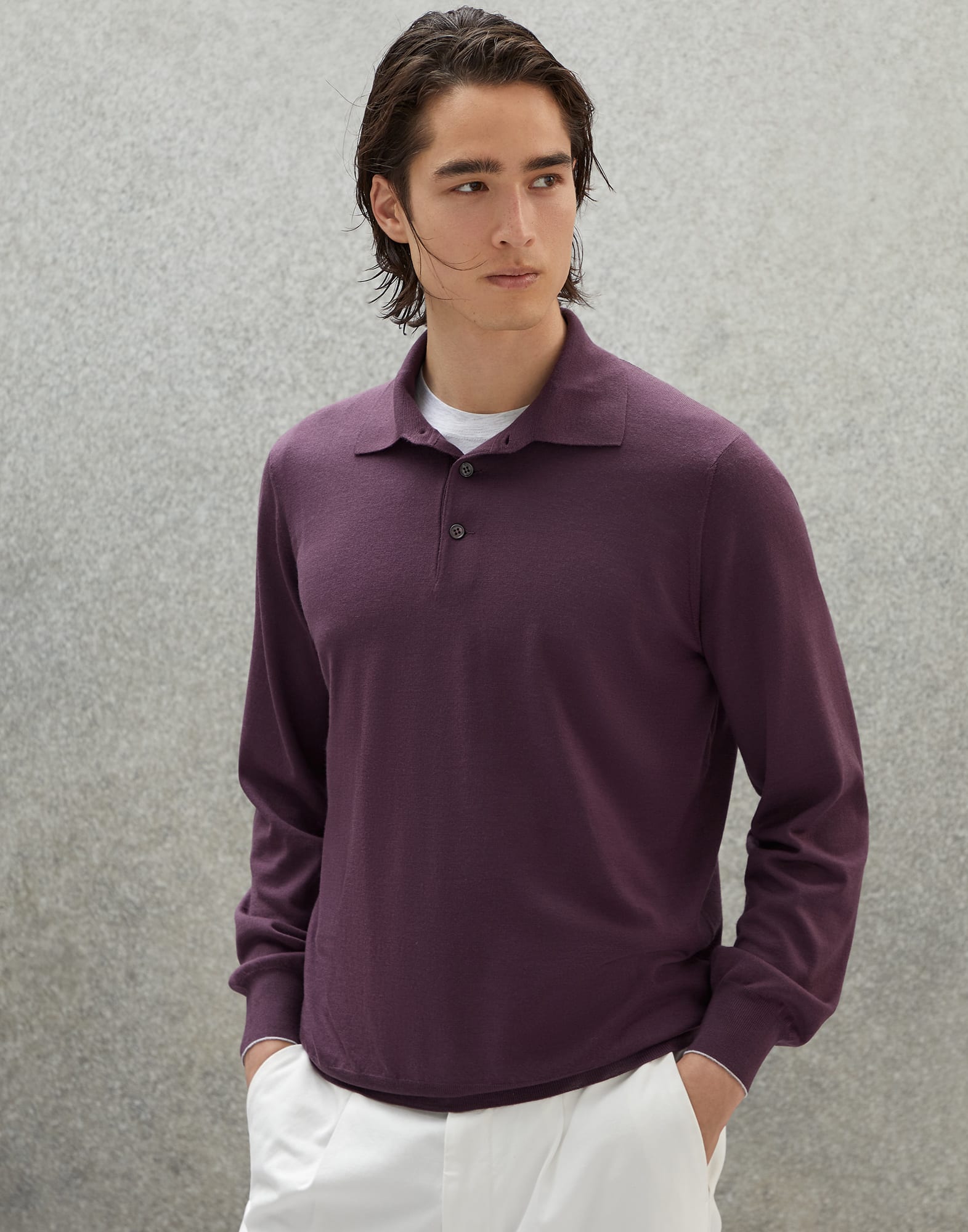 BRUNELLO CUCINELLI, Mauve Men's Cashmere Blend