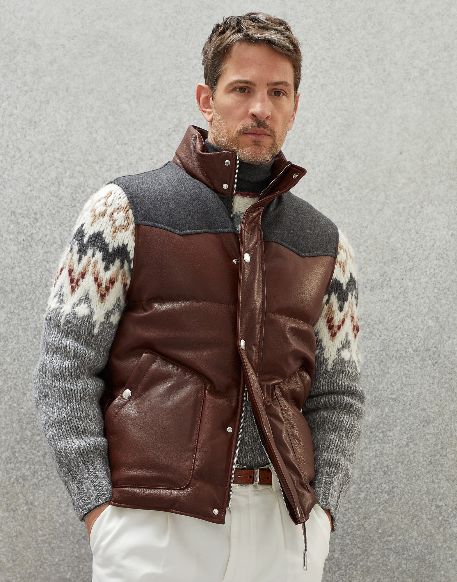 brunello cucinelli panel down jacket