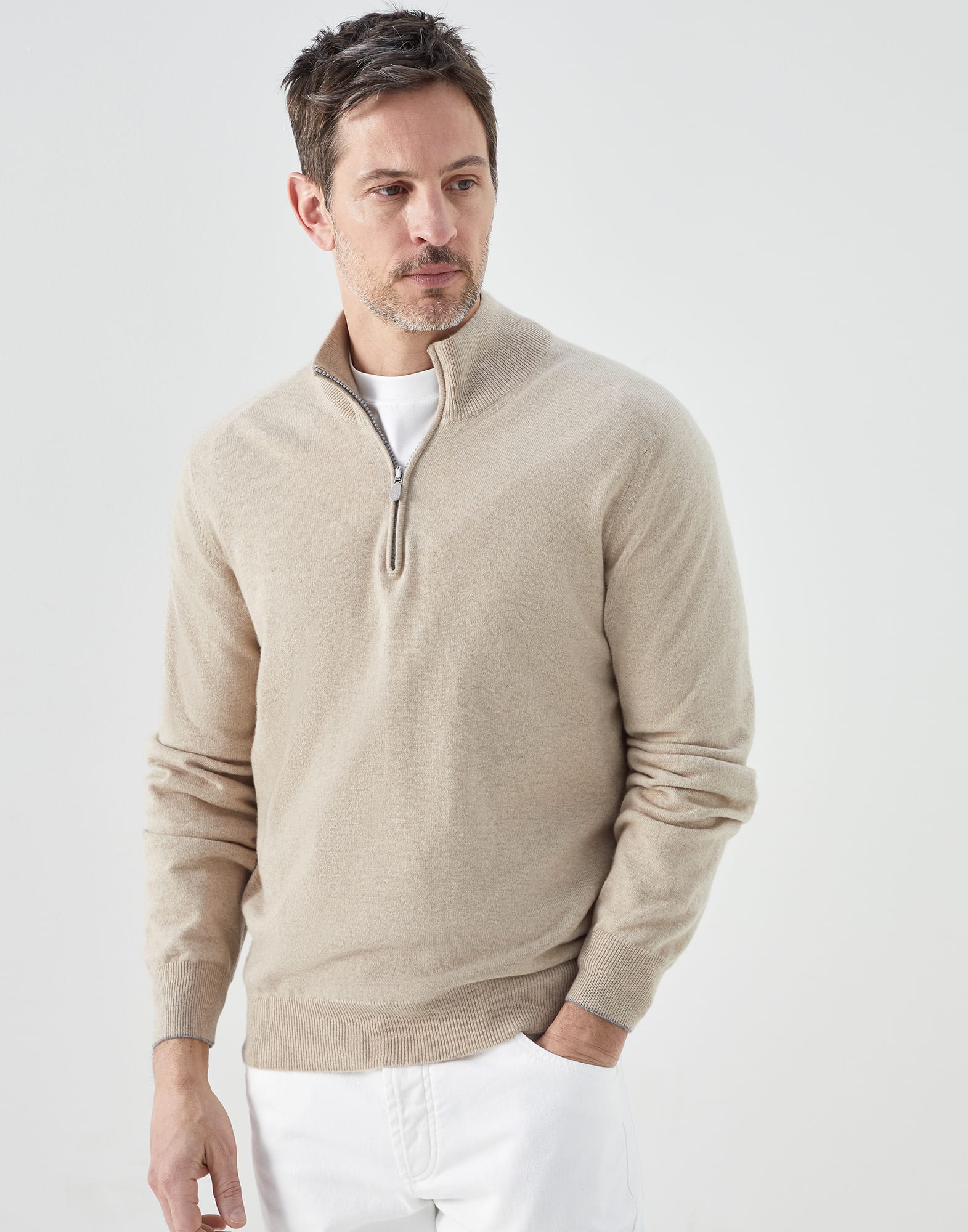Cashmere sweater Beige Man - Brunello Cucinelli