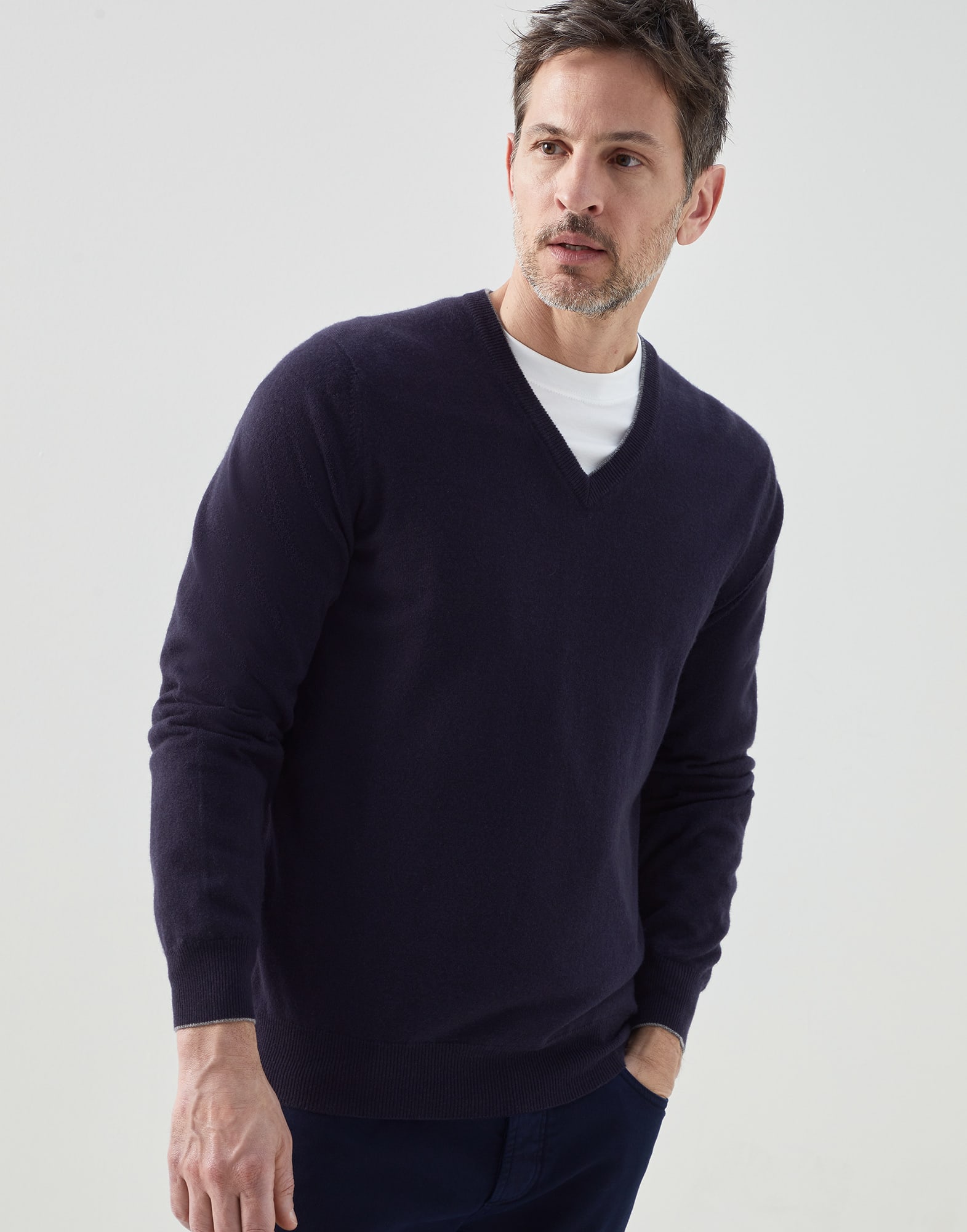 Cashmere sweater Navy Blue Man - Brunello Cucinelli