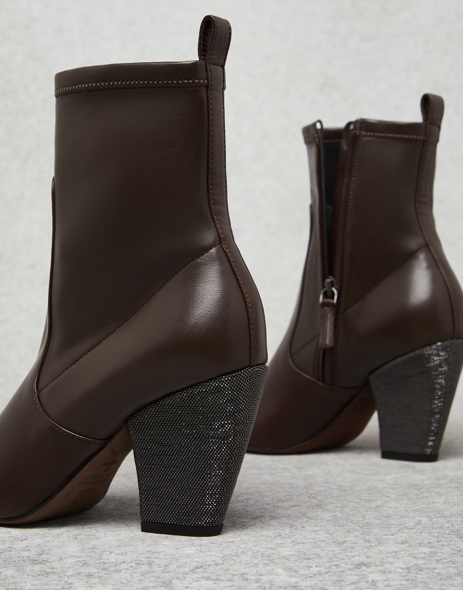 Nappa ankle boots Rust Brown Woman - Brunello Cucinelli