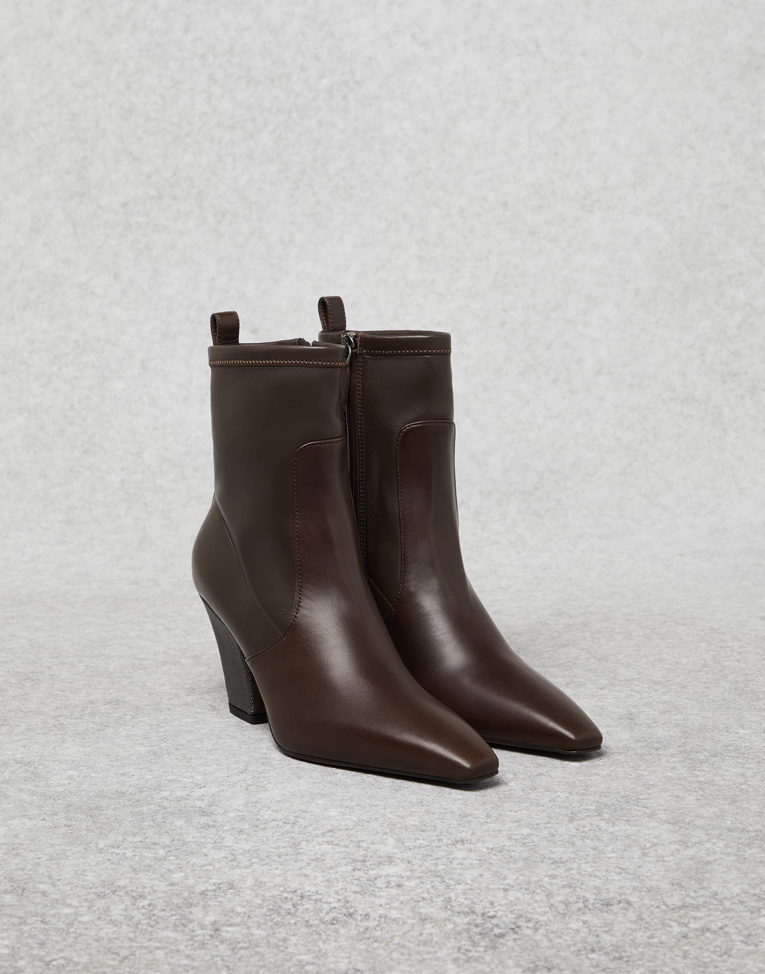 Nappa ankle boots Rust Brown Woman - Brunello Cucinelli