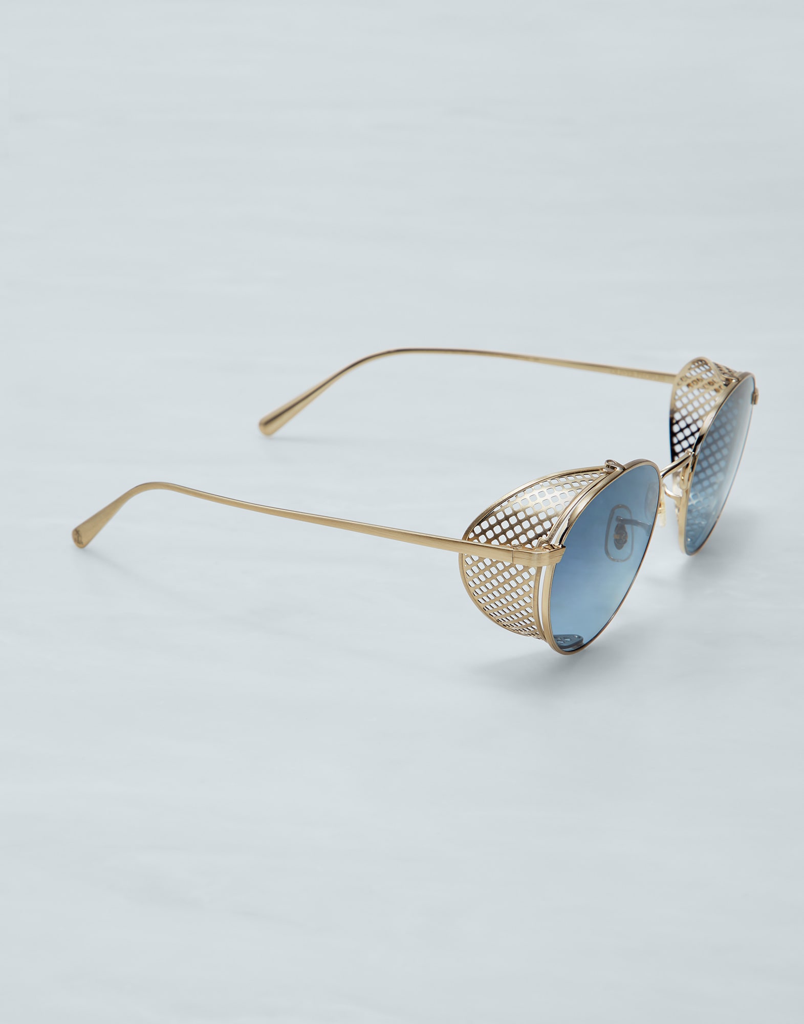 Cesarino mit Seitenschutz - Metall Gold gebürstet Brillen - Brunello Cucinelli