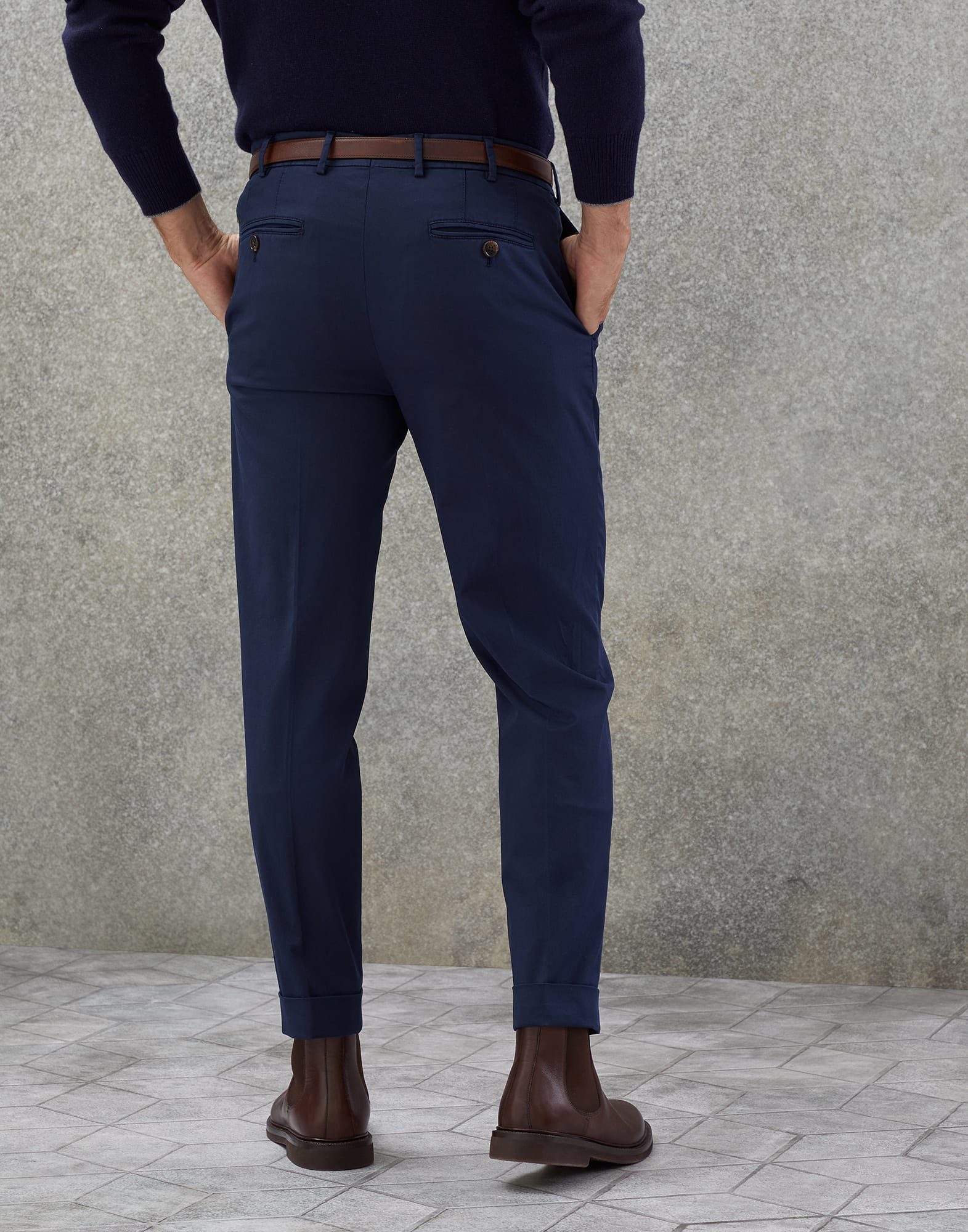 Gabardine garment dyed trousers (232M289LI1770) for Man | Brunello